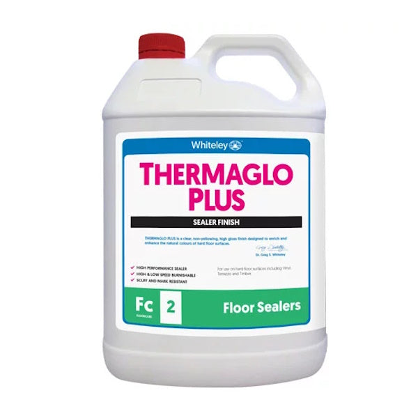 Whiteley Thermaglo Plus 5Lt High-Gloss Floor Sealer - Durable Protection for Hardwood, Concrete & Tile Floors - Ideal for Homes, Offices & Commercial Spaces
