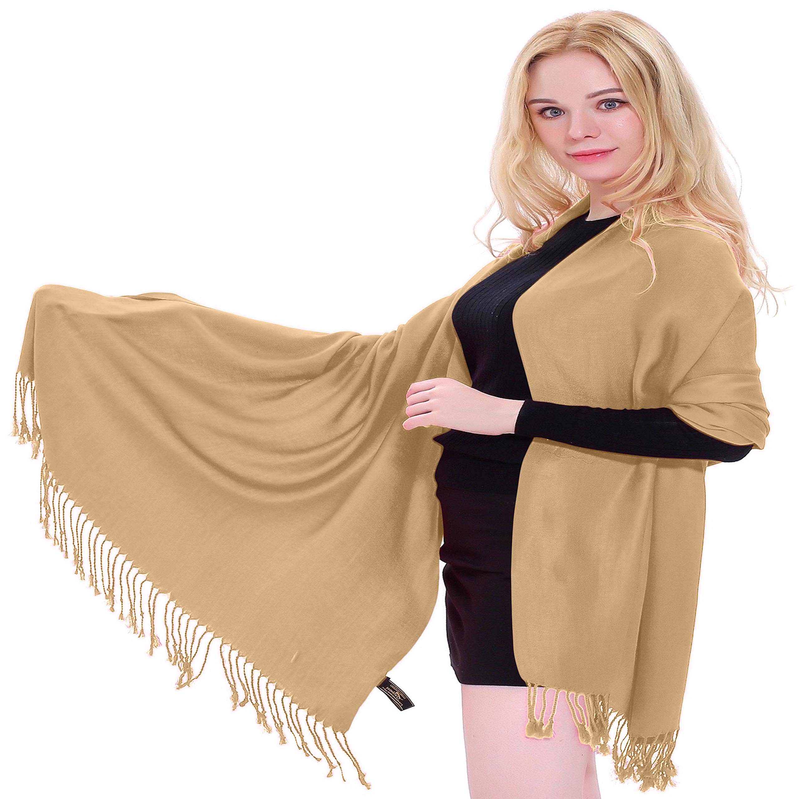 Handmade Nepalese Pashmina Shawl - Solid Color Scarf Wrap & Stole - Soft & Warm Cashmere Blend - Perfect for Winter, Gifts & Boho Fashion - Made in Nepal