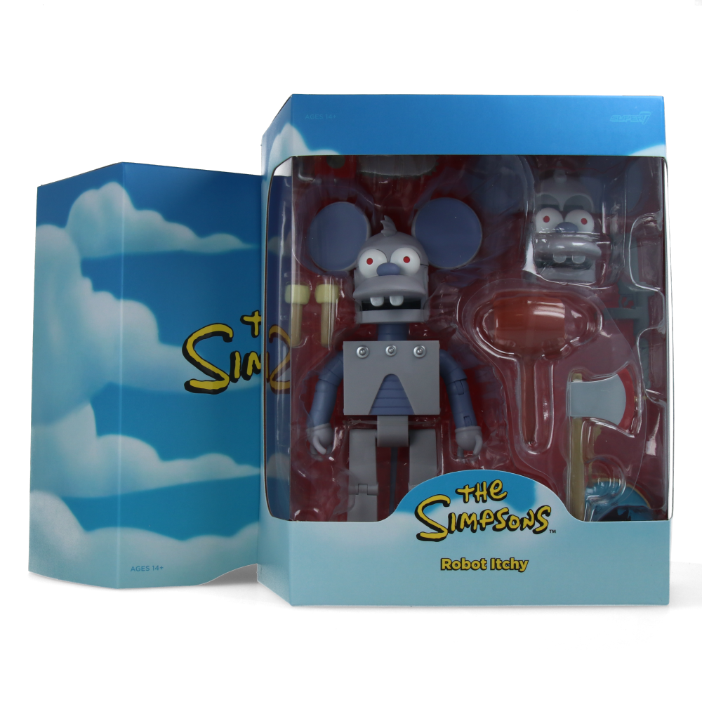 The Simpsons Robot Itchy Action Figure - Collectible Toy for Fans, Display & Play | Perfect for Home Decor, Gifts & Simpson Memorabilia Collections