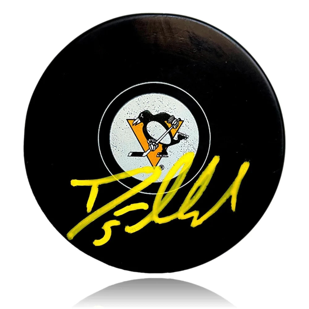Deryk Engelland Autographed Pittsburgh Penguins Hockey Puck with COA - Signed NHL Collectible for Hockey Fans & Sports Memorabilia Display
