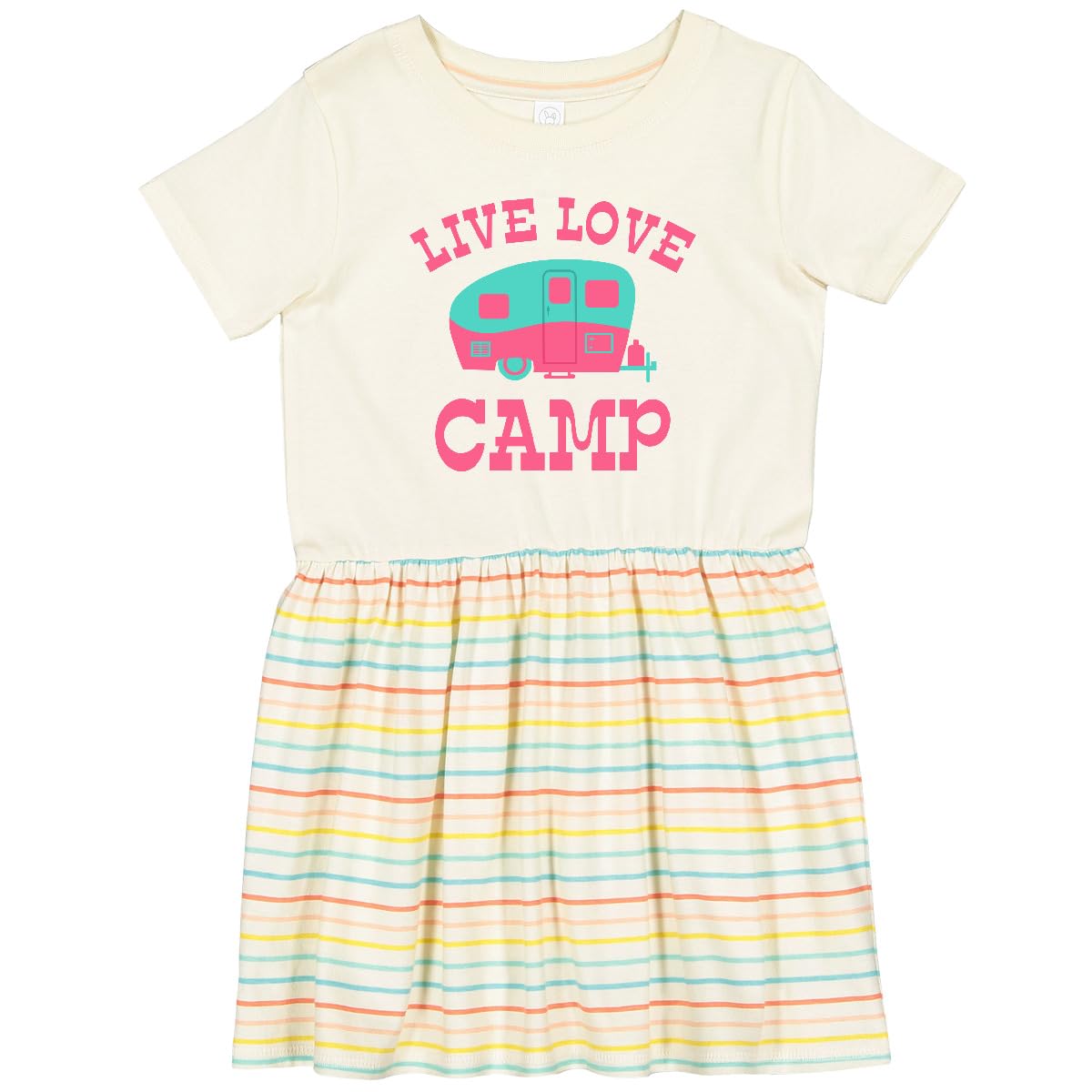 Inktastic Live Love Camp RV Toddler Dress - Cute & Comfortable Outfit for Toddlers, Perfect for Camping Trips, Outdoor Adventures & Family Vacations