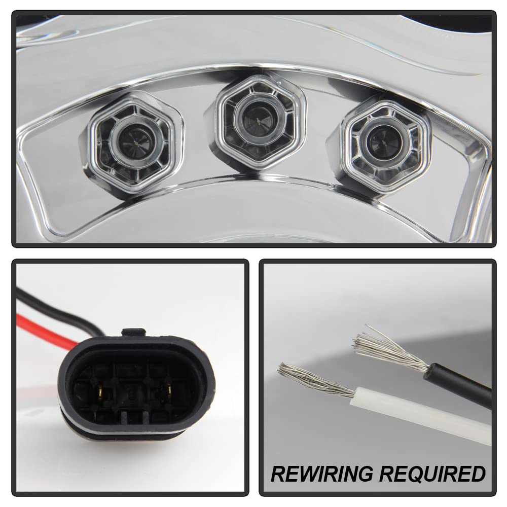 2005-2007 Jeep Grand Cherokee LED Projector Headlights with Halo - Aftermarket Replacement Headlamps - Upgrade for Better Night Visibility & Style