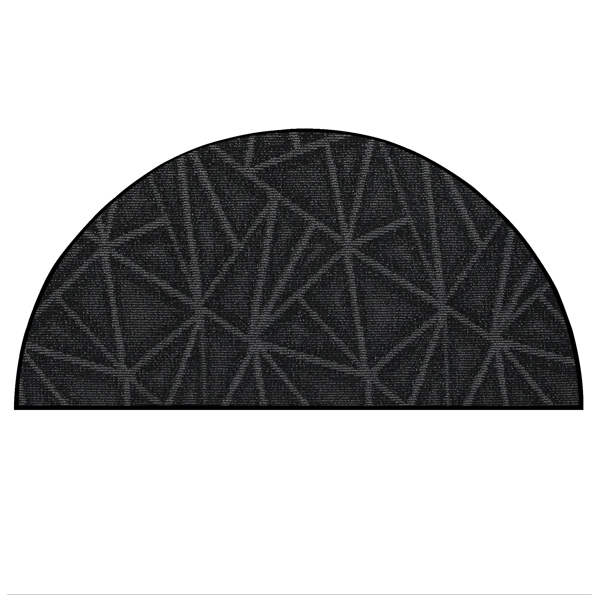 Modern Indoor/Outdoor Commercial Black Area Rug - Half Round 66