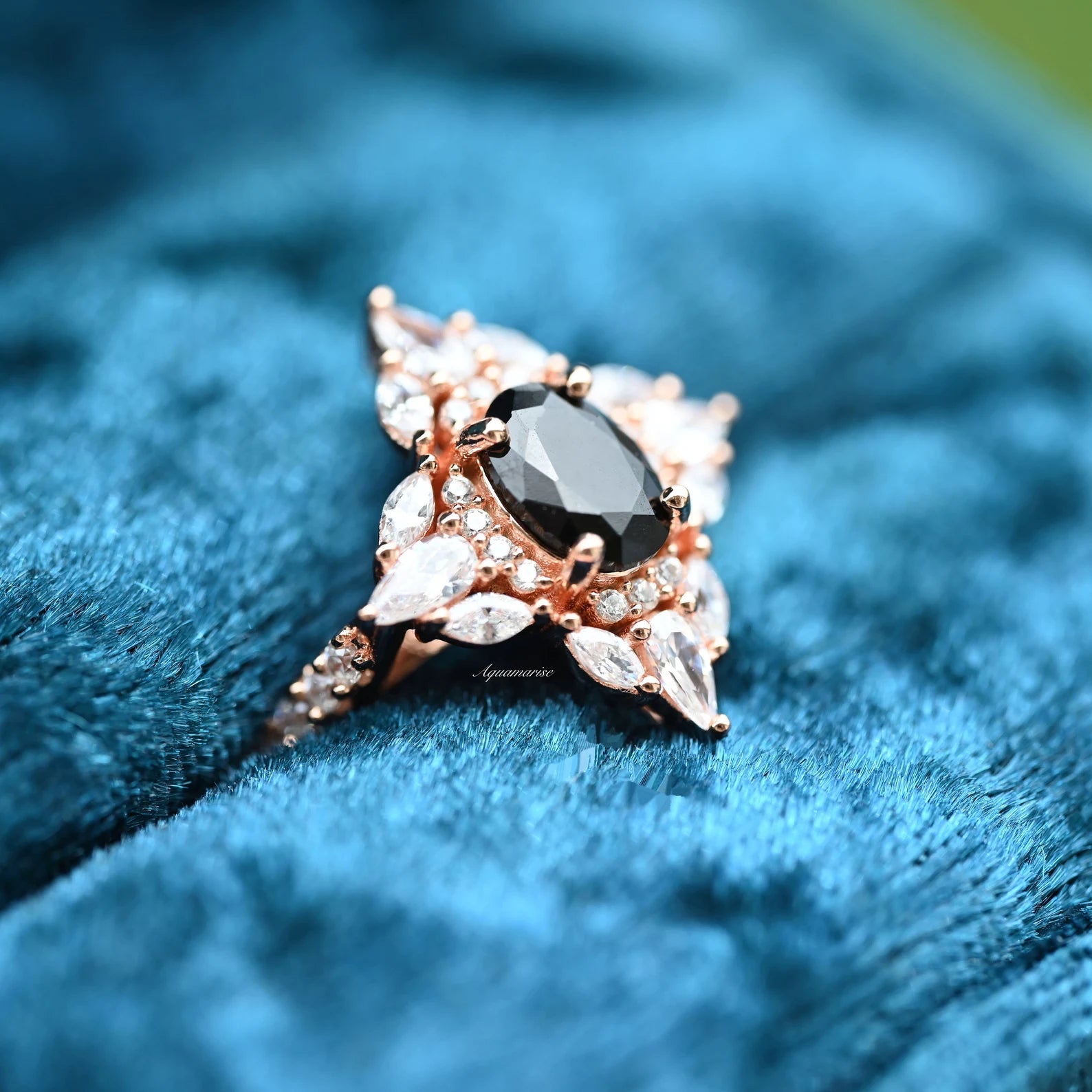 Stella Black Onyx Ring 14K Rose Gold Vermeil - Elegant Stackable Ring for Women, Perfect for Everyday Wear, Gift Giving & Special Occasions