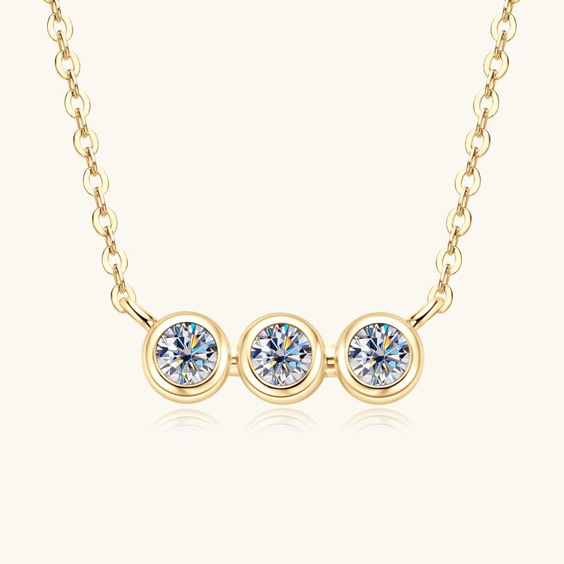 Triple Blessings Premium Moissanite Pendant Necklace - Elegant Jewelry Gift for Women, Bridesmaids & Special Occasions | Perfect for Weddings, Anniversaries & Birthday Celebrations