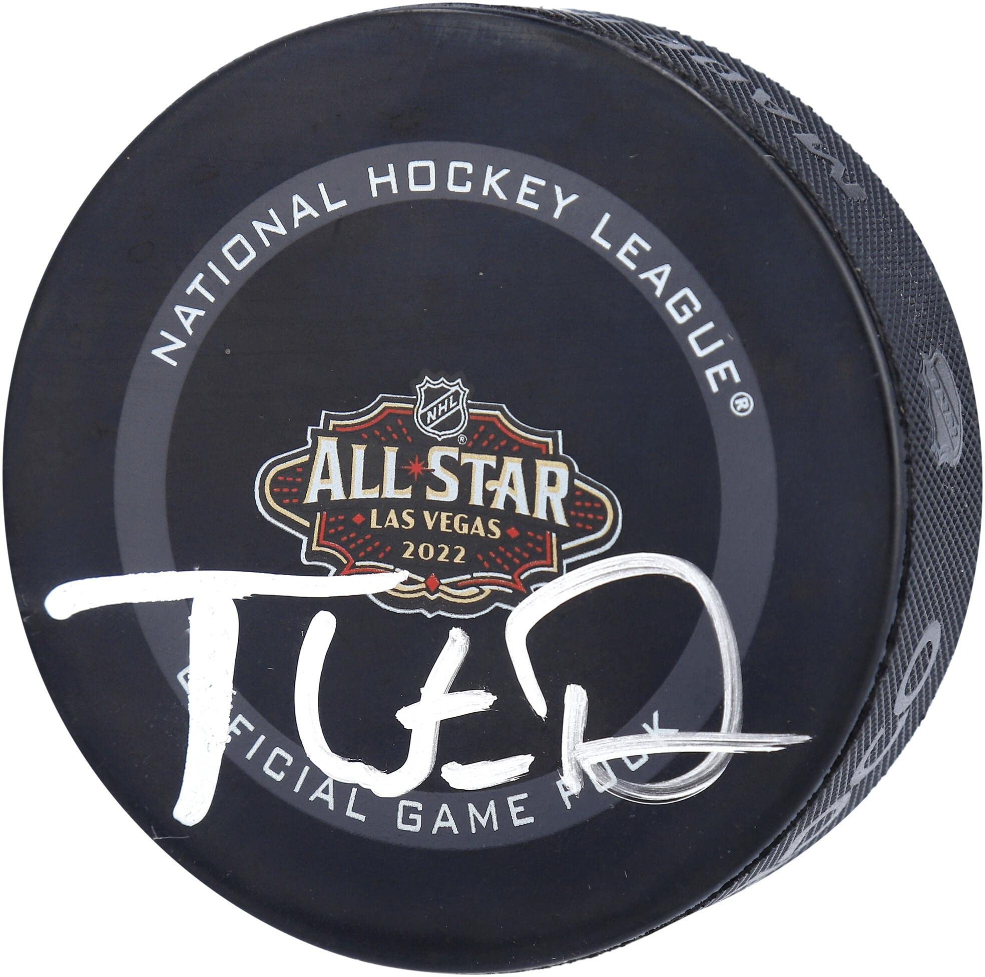 2022 NHL All-Star Game Official Puck Autographed by Thatcher Demko - Collectible Hockey Memorabilia for Fans & Display