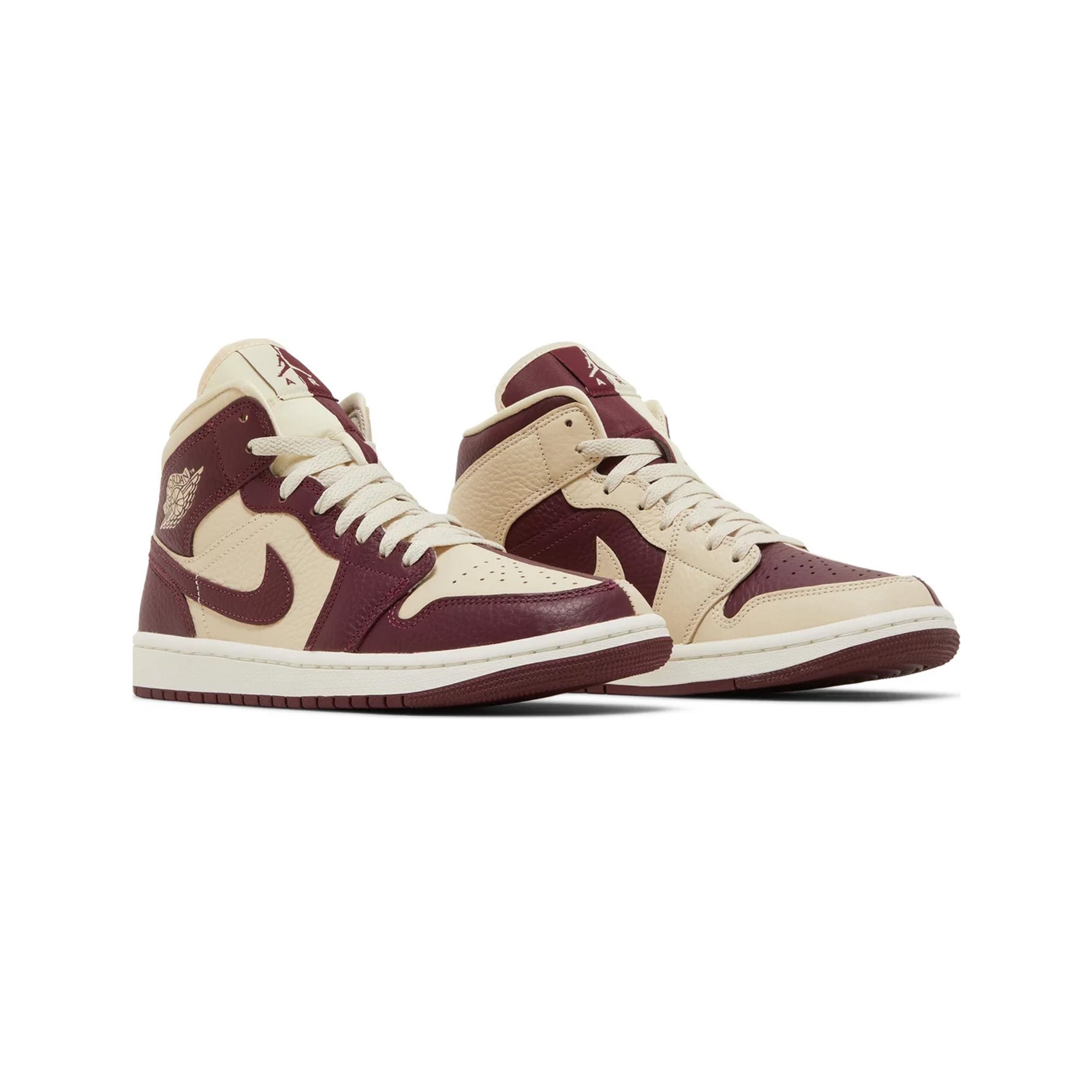 Air Jordan 1 Mid SE 'Split Beach Cherrywood Red' Women's Basketball Shoes (2022) - Comfortable Sneakers for Casual Wear, Street Style & Gym Workouts