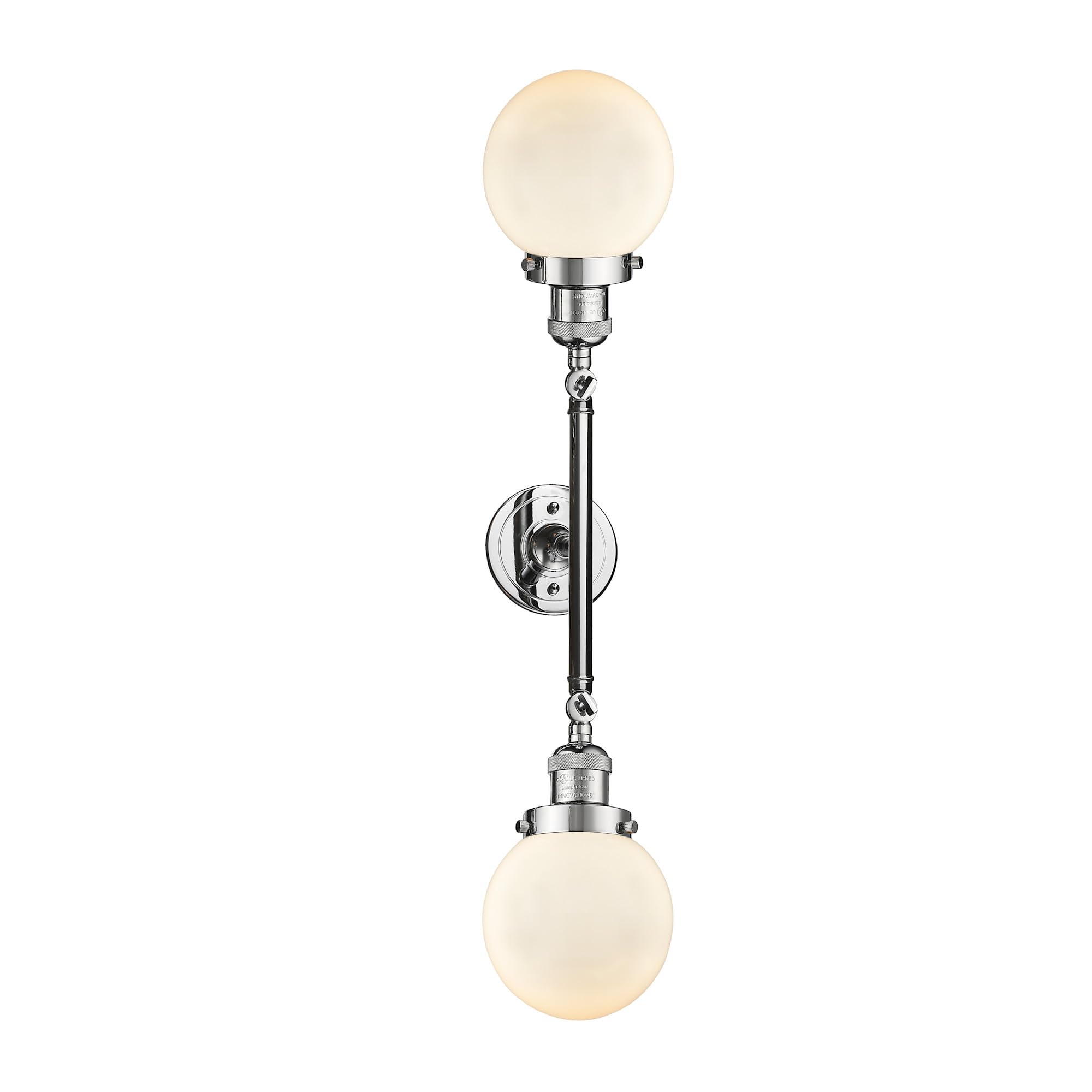 Innovations 208-BB-G204-6 2-Light Bathroom Vanity Light Fixture in Brushed Brass - Perfect for Modern Bathrooms, Powder Rooms & Spa-Like Retreats