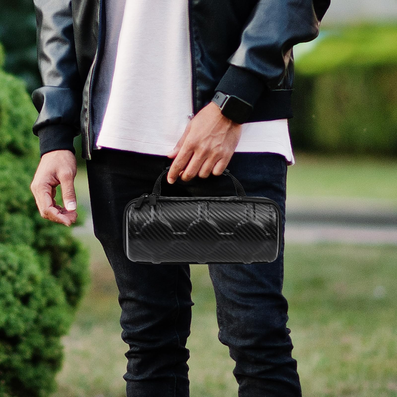 Premium 3-Slot Watch Travel Case for Men - Hard Watch Storage Box with Removable Shockproof Watch Pillows (Black) | Perfect for Business Trips, Vacations & Watch Collection Organization