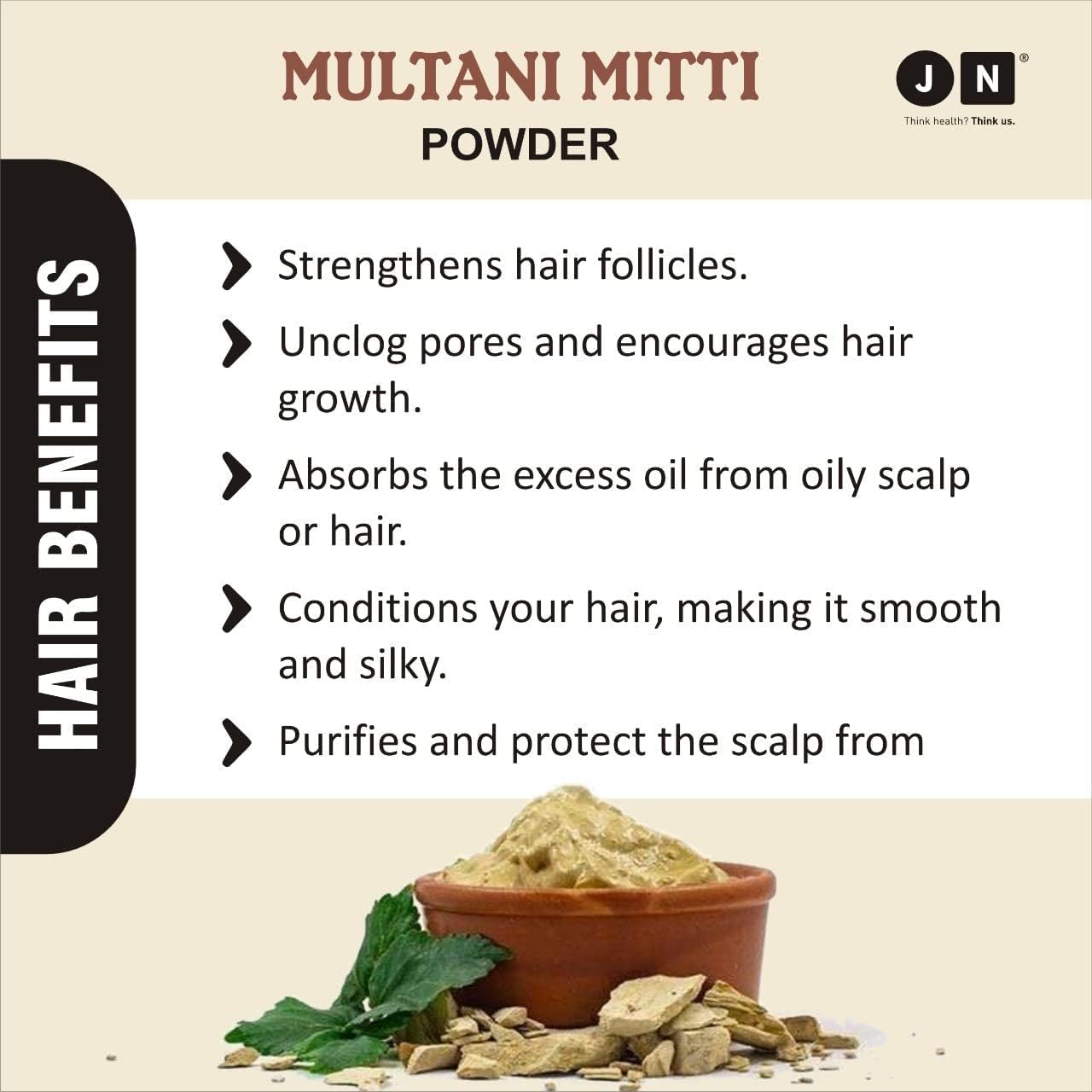 Pure Natural Organic Multani Mitti Fuller's Earth Powder for Face & Skin - Lightens, Brightens, Fights Spots & Boosts Glow | Best for Acne Treatment, Skin Detox & Radiant Complexion | Perfect for Daily Skincare & Spa Treatments