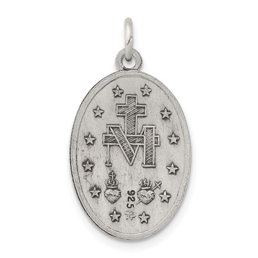 Antiqued Sterling Silver Our Lady Graces Pendant - Religious Jewelry Gift
