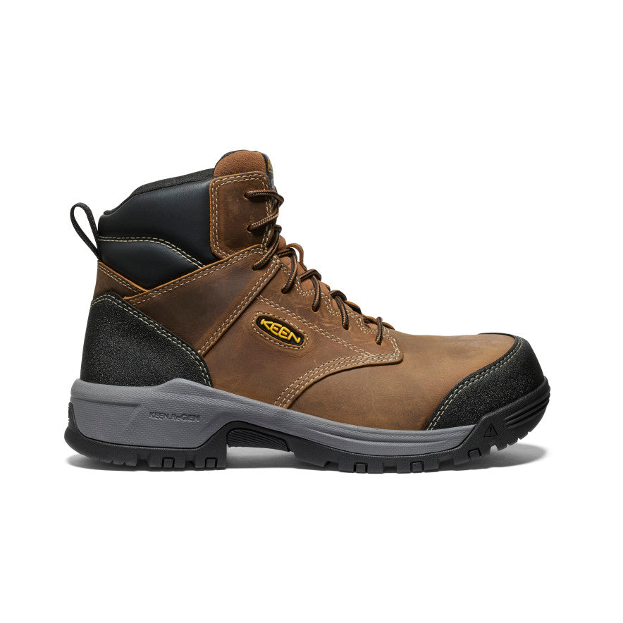 Men's Evanston 6 ESD Safety Boot with Carbon Toe - Bison/Black - Slip Resistant Work Boots for Electricians & Industrial Workers