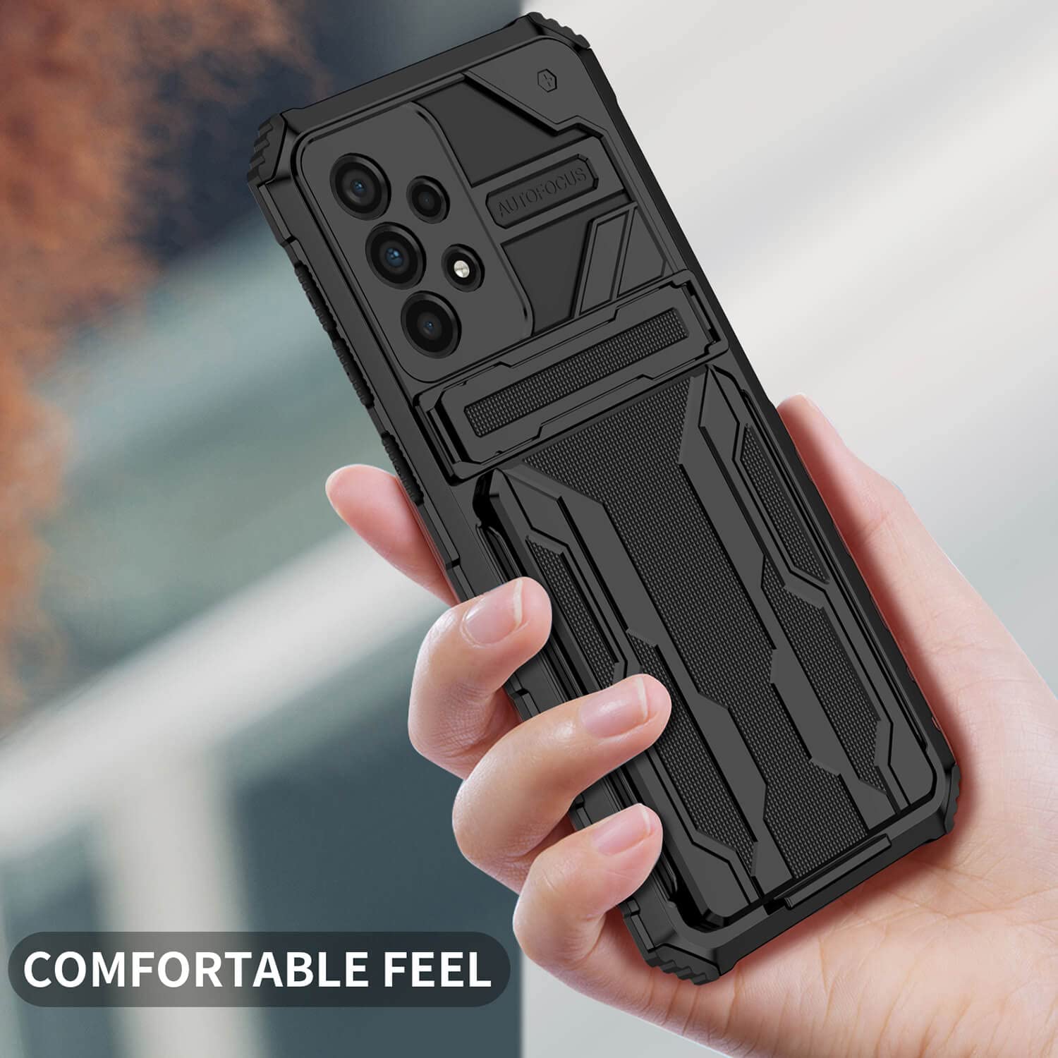 Samsung Galaxy A73 5G Wallet Case with Card Holder & Kickstand - Slim Rugged Shockproof Protective Phone Cover (Military Grade) - Black | Perfect for Work, Travel & Everyday Use