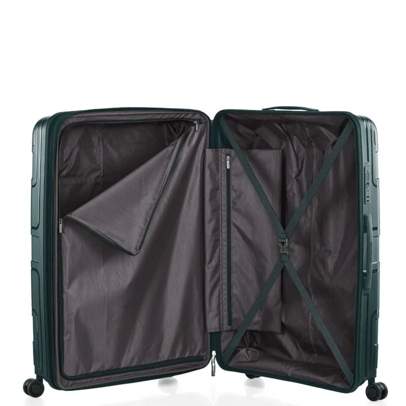 American Tourister Light MAX 3-Piece Luggage Set (Large, Medium, Small) - Varsity Green | Perfect for Travel, Business Trips & Weekend Getaways
