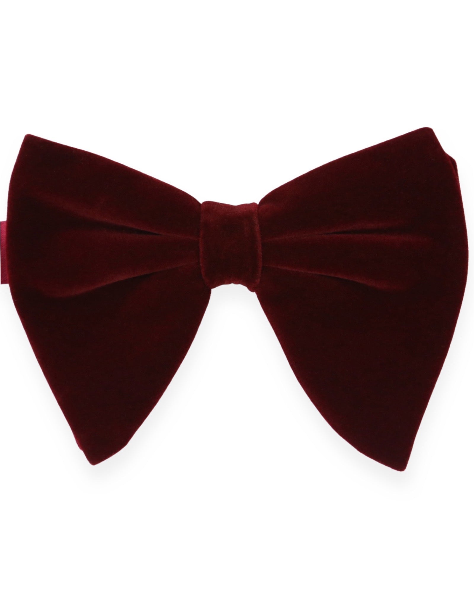 DÉCLIC Fluffy Velvet Bow Tie for Men & Women - Elegant Burgundy Red Adjustable Necktie for Weddings, Parties & Formal Events