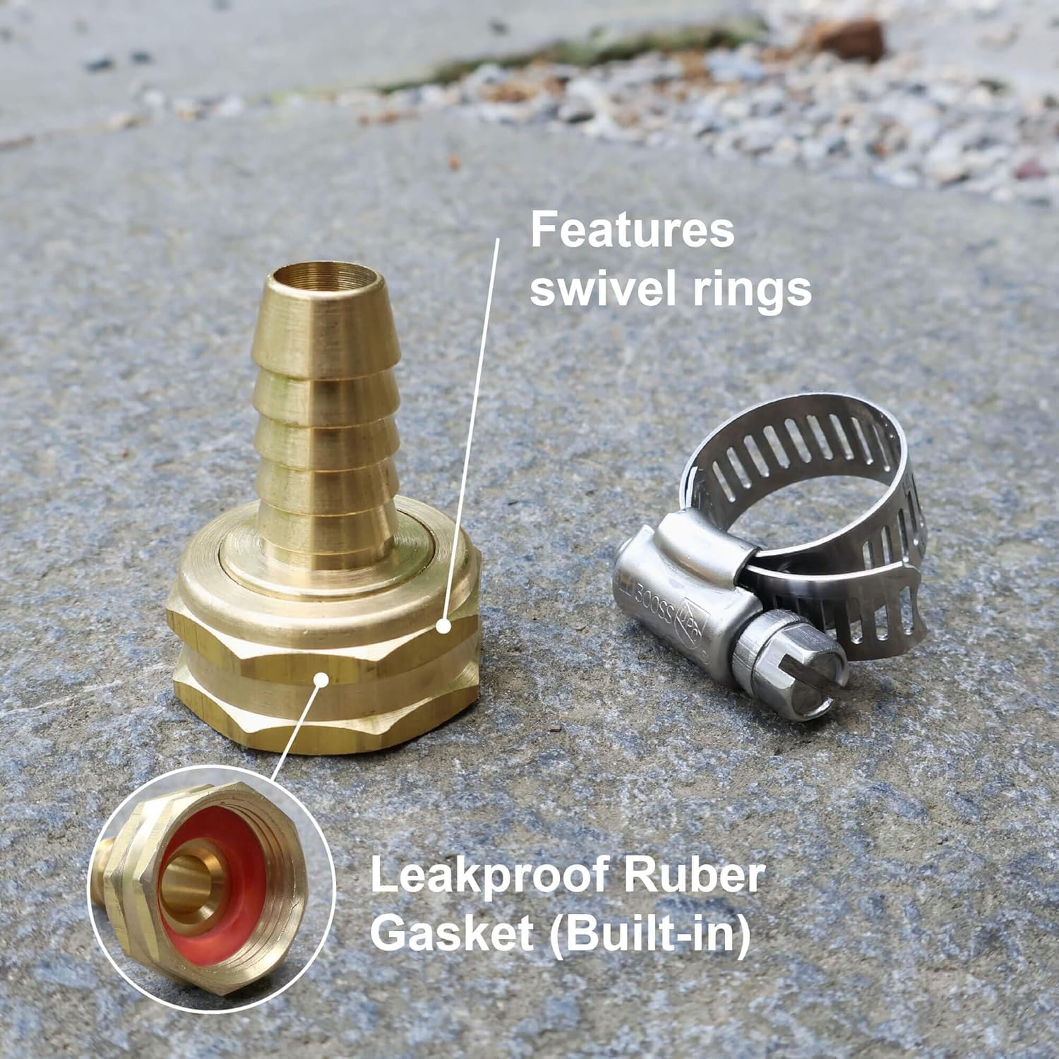 Orbit 2 Pack 1/2 Inch Aluminum Garden Hose Repair Mender with Clamp - Female End Connector for Leak Fixing | Perfect for Lawn, Garden & Outdoor Watering Systems