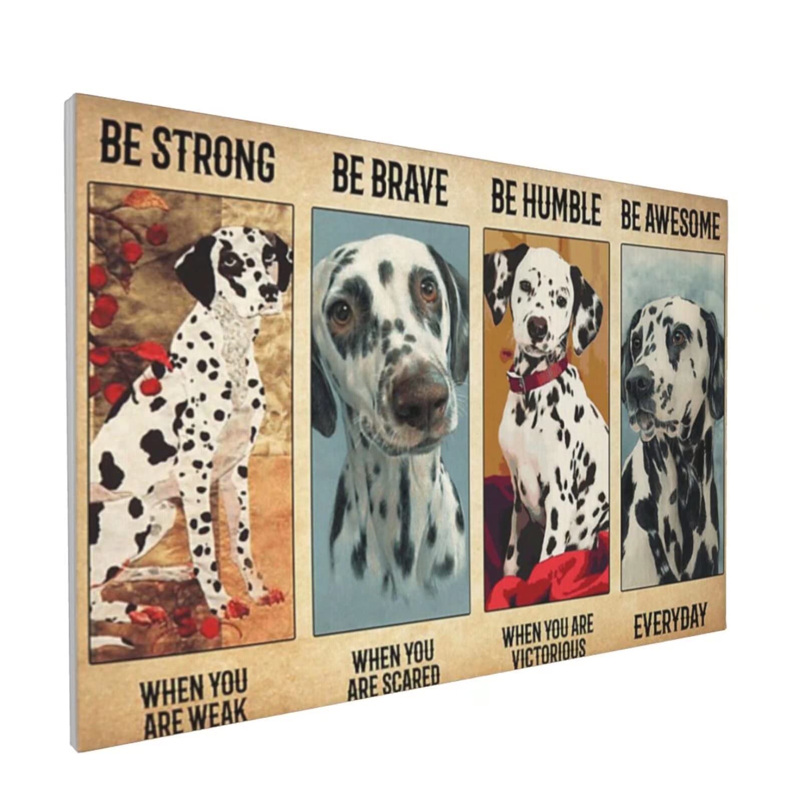 Dalmatian Inspirational Wall Art with Positive Quotes - Motivational Canvas Print for Home, Living Room, Bedroom & Office Decor - Vintage Animal Art Poster 16x20 Inch - Perfect for Pet Lovers' Spaces & Motivational Gifts