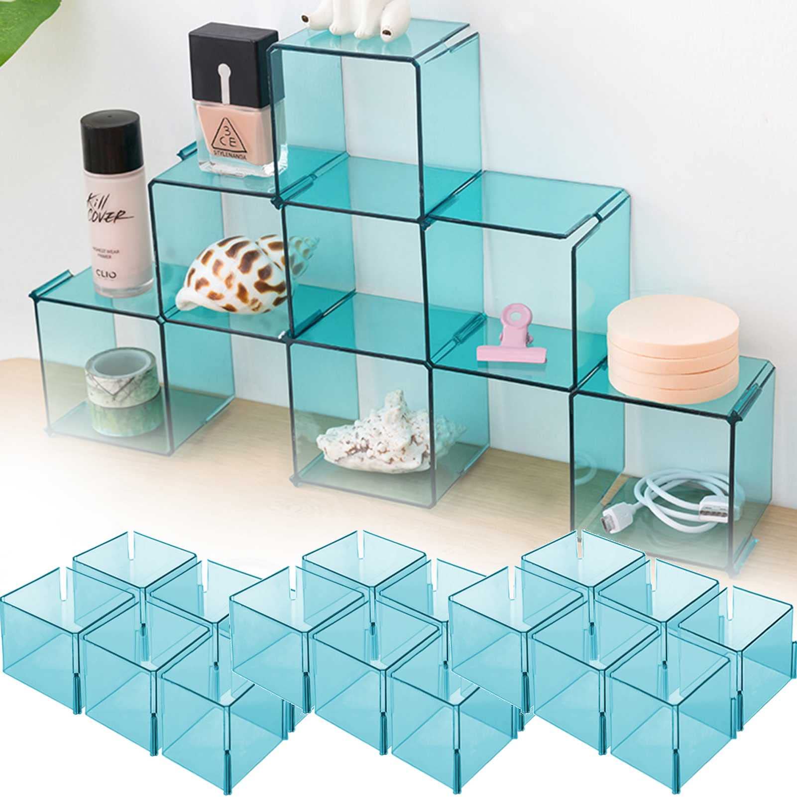 18-Hole Socks & Underwear Storage Organizer Box - Drawer Divider with Lattice Design for Home Closet Organization - DIY Customizable Storage Solution for Dresser, Bedroom, and Travel Packing