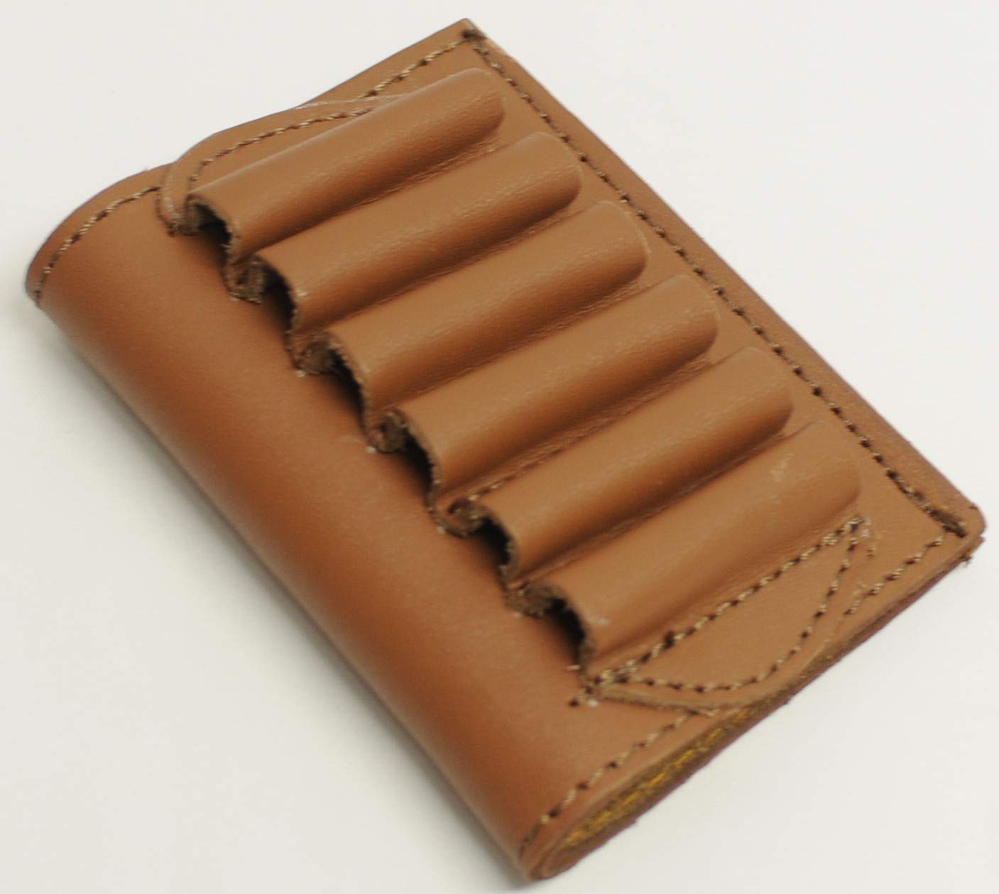 410 Gauge Leather Shotgun Shell Belt Holder - Tan Ammo Cartridge Pouch for Hunting, Shooting & Outdoor Activities
