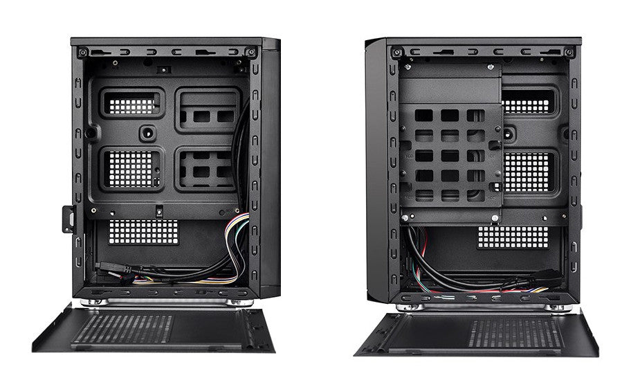 Spire Powercube 501 Mini Case Black #SPM501B - 300W PFC 2U3 Power Supply | Compact PC Case for Home & Office Computers, Gaming Rigs & Workstations