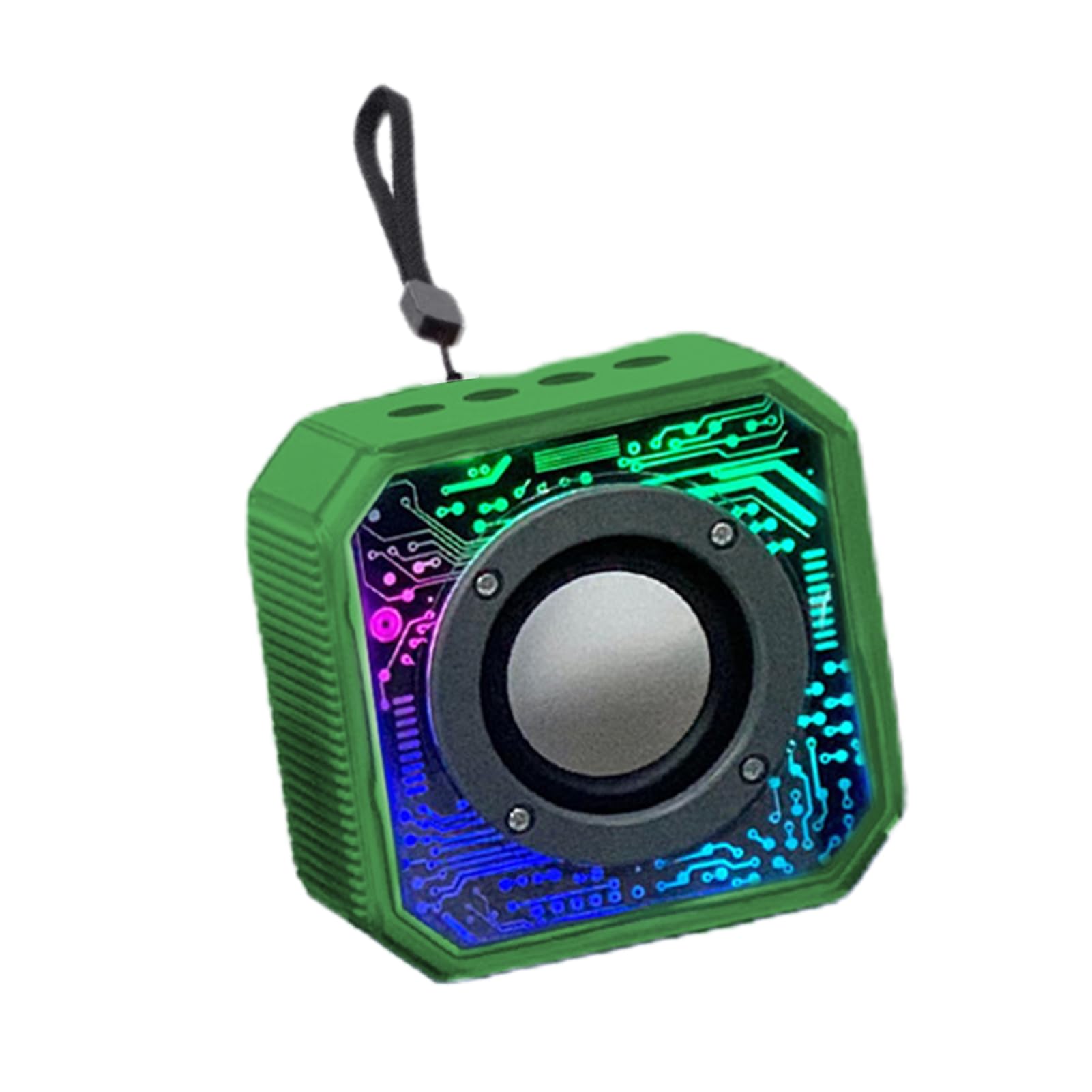 Awakentti Bluetooth Speaker - Portable Transparent Mecha Design with LED Lights, Preset EQ, Wireless Outdoor Speaker for Home, Travel, Camping, Beach & Party (Green) - Perfect for Indoor Entertainment & Outdoor Adventures
