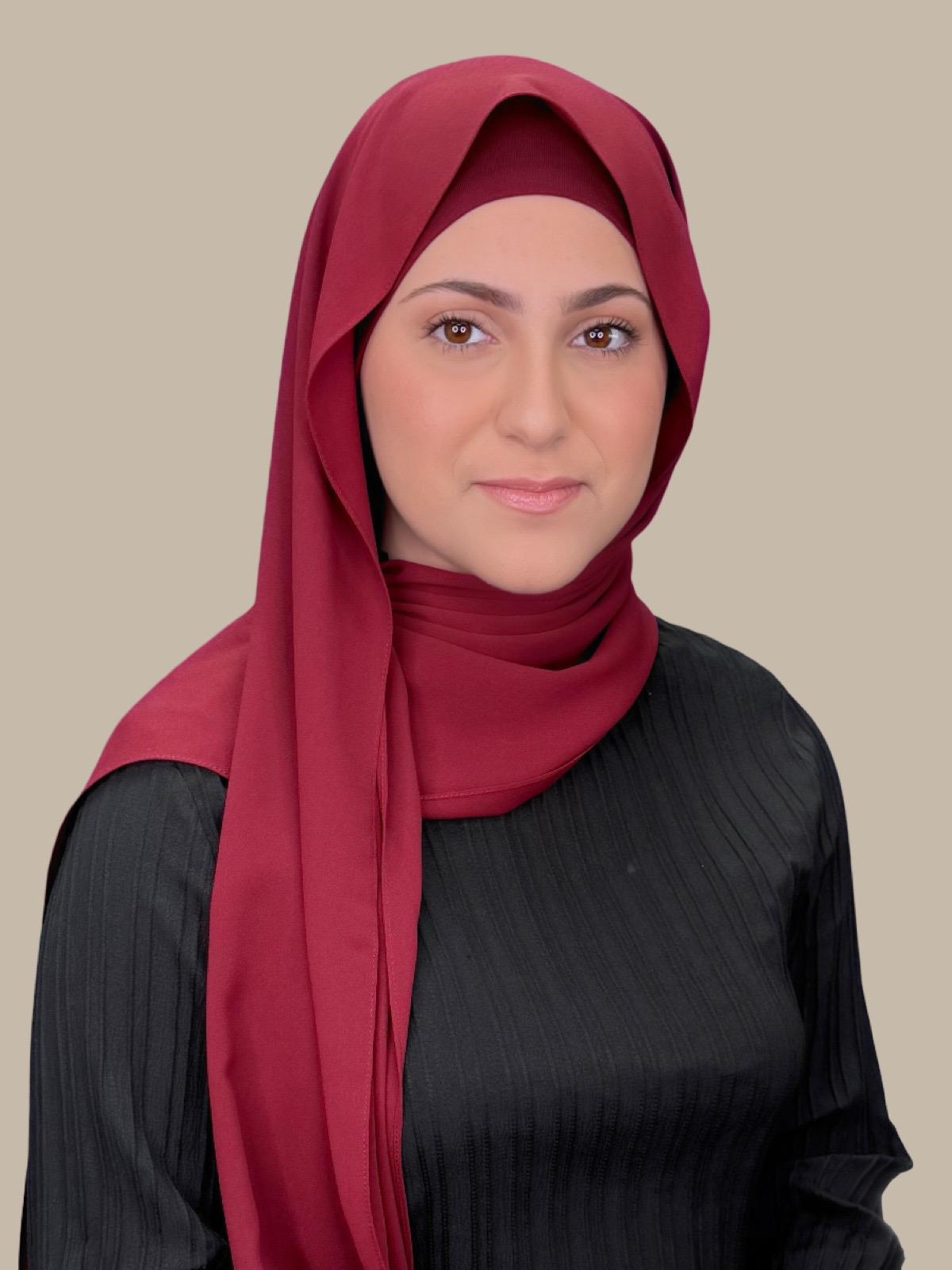 Elegant Chiffon Hijab Set for Women - Modish Mahogany Scarf & Matching Outfit - Perfect for Daily Wear, Work, and Special Occasions