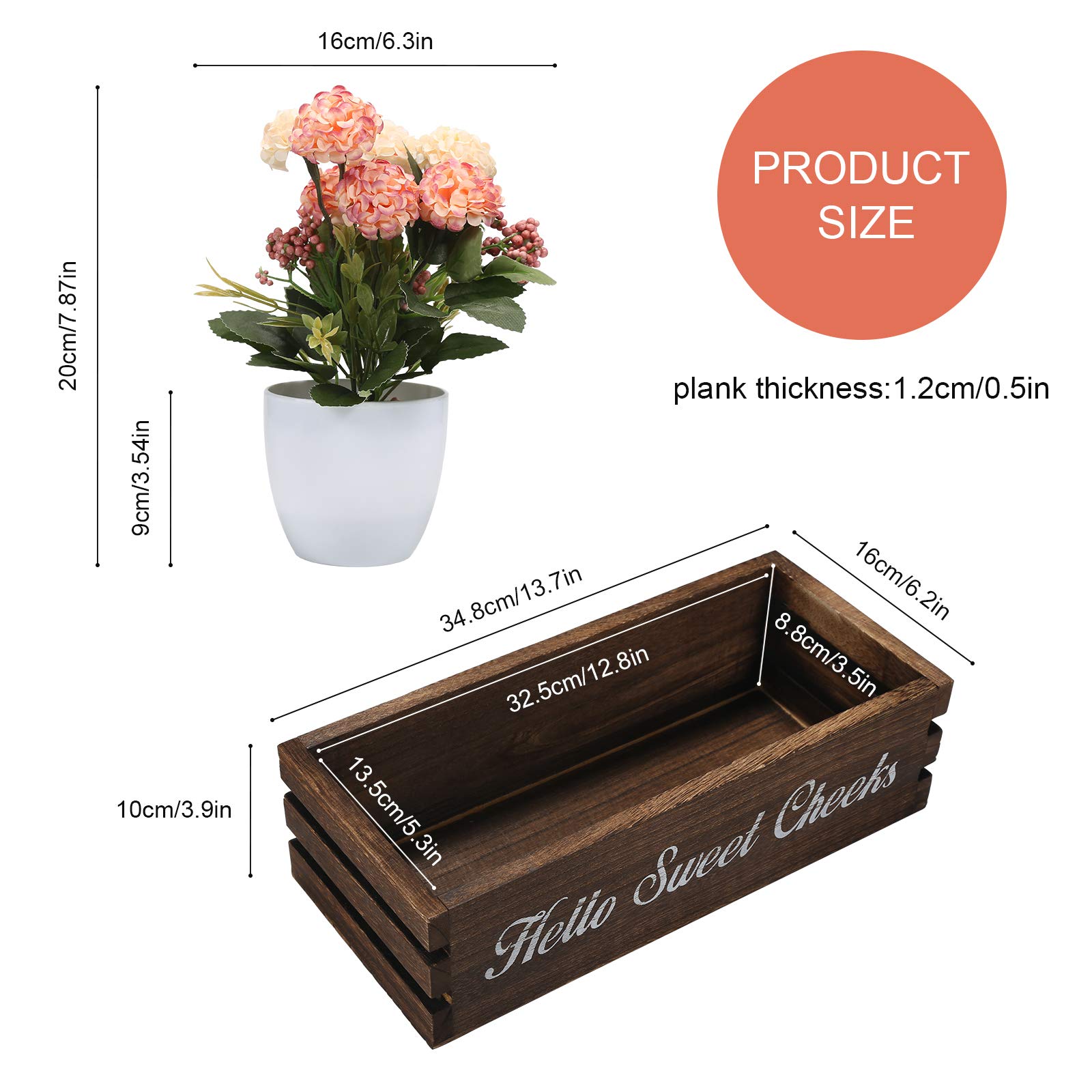 VOOWO Funny Butt Bathroom Decor Box - Rustic Farmhouse Wooden Toilet Paper Holder & Storage Basket - Perfect for Bathroom Organization and Humorous Home Decor (Brown)