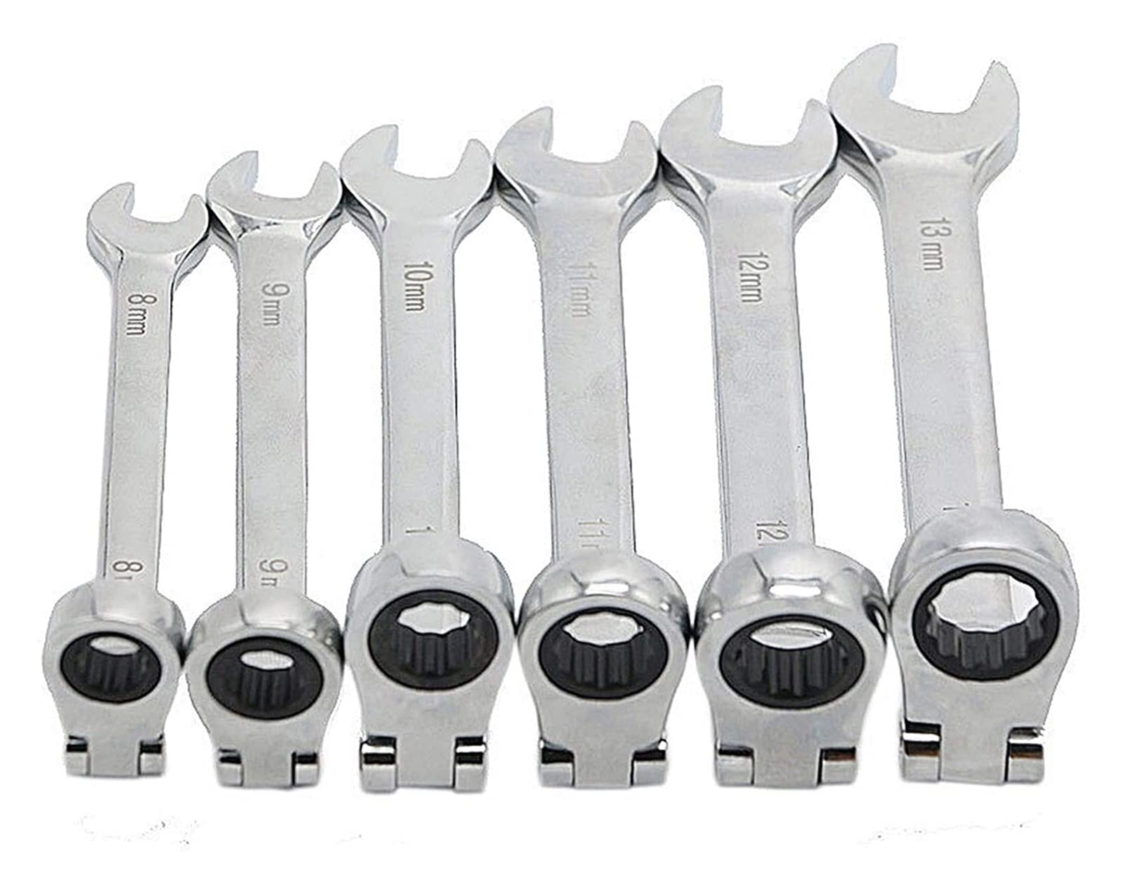 LHALUA 6-Piece Adjustable Wrench Set (8-13mm) - Double End Spanner, Ratchet & Universal Repair Tool Kit for DIY, Plumbing, Automotive & Home Improvement Projects