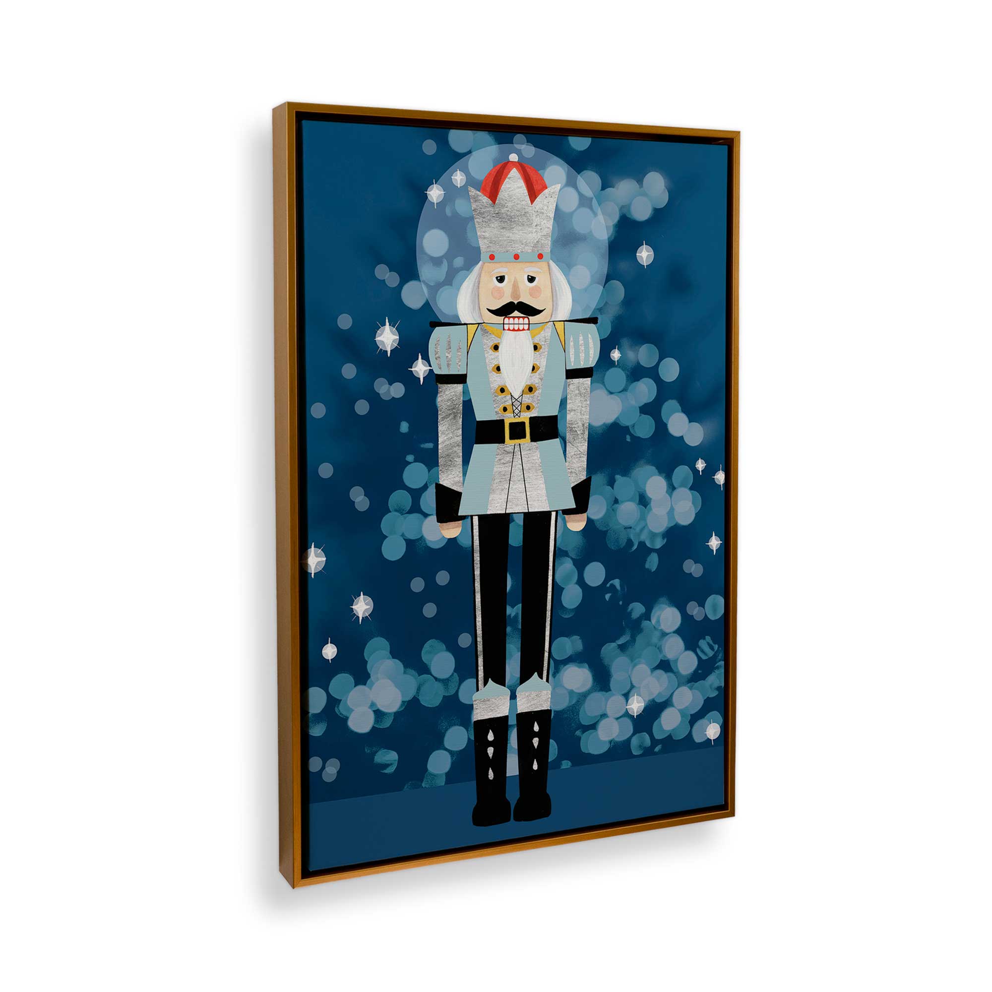 Blue Classic Nutcracker Canvas Print - Holiday Home Decor, Christmas Wall Art for Living Room & Bedroom