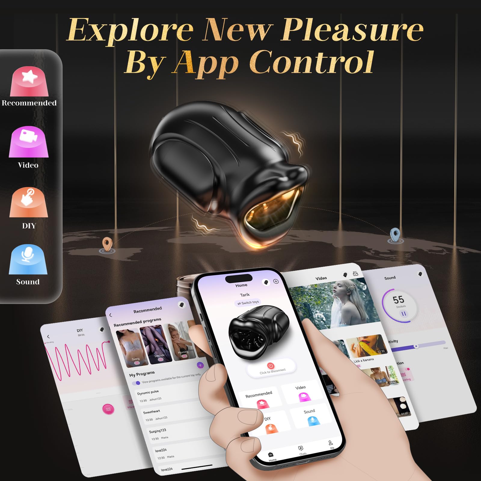 Premium Male Masturbator with 10 Vibration Modes & APP Control - Realistic Blowjob Experience for Men | Adult Sex Toy for Solo Play, Endurance Training & Couples Fun | Waterproof & Discreet Design