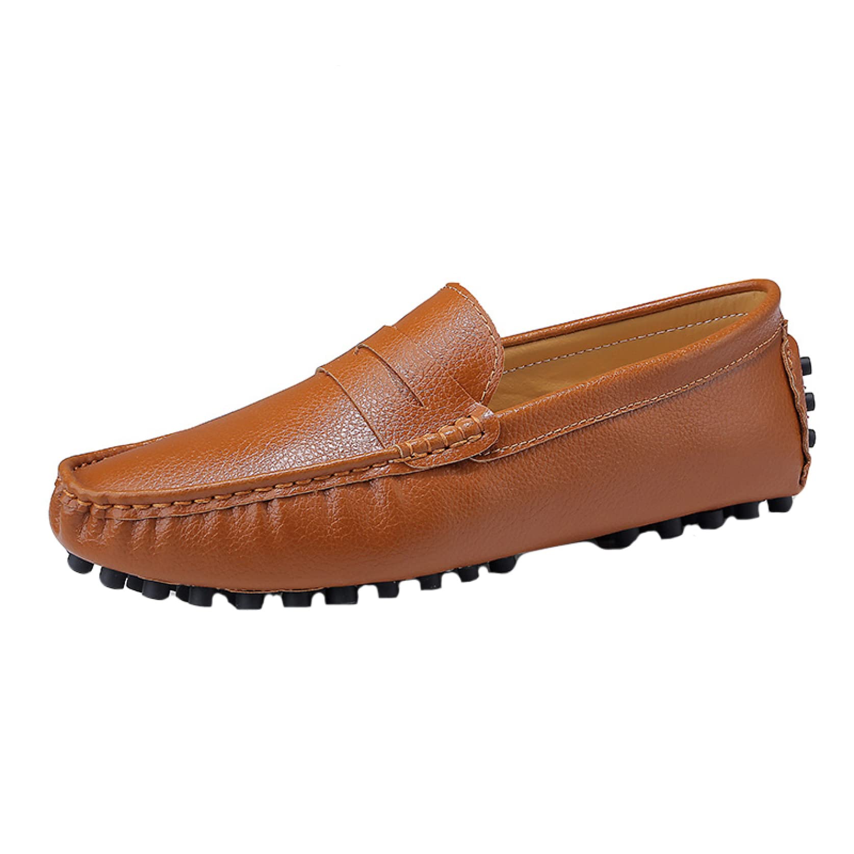 HOXEKLE Men's Penny Loafers - Casual Slip-On Moccasins | Genuine PU Leather Driving Shoes | Lightweight & Comfortable Boat Shoes for Work, Travel & Everyday Wear