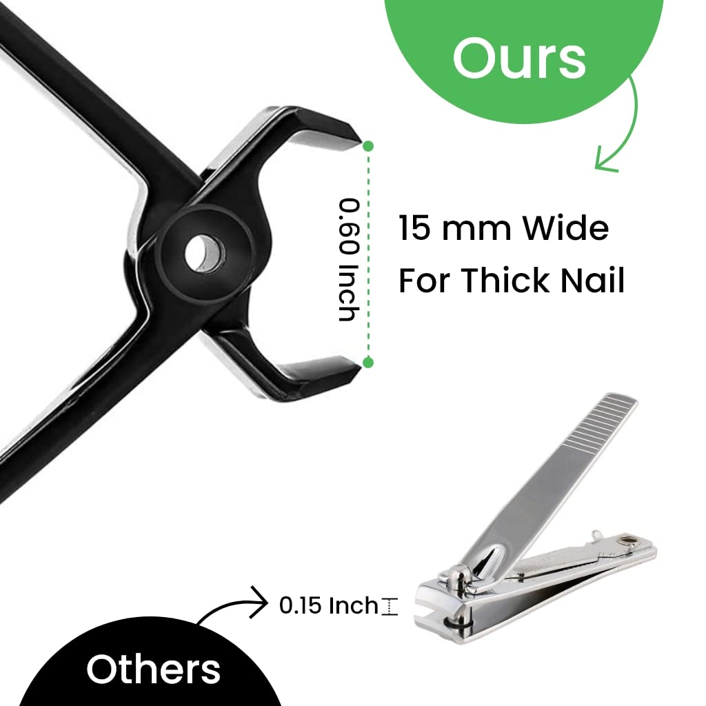 Premium Stainless Steel Nail Clippers for Men & Women - Heavy Duty Toe Nail Cutter for Thick Nails, Wide-Opening Sharp Jaws, Professional Grooming Tool - Perfect for Home, Travel & Salon Use