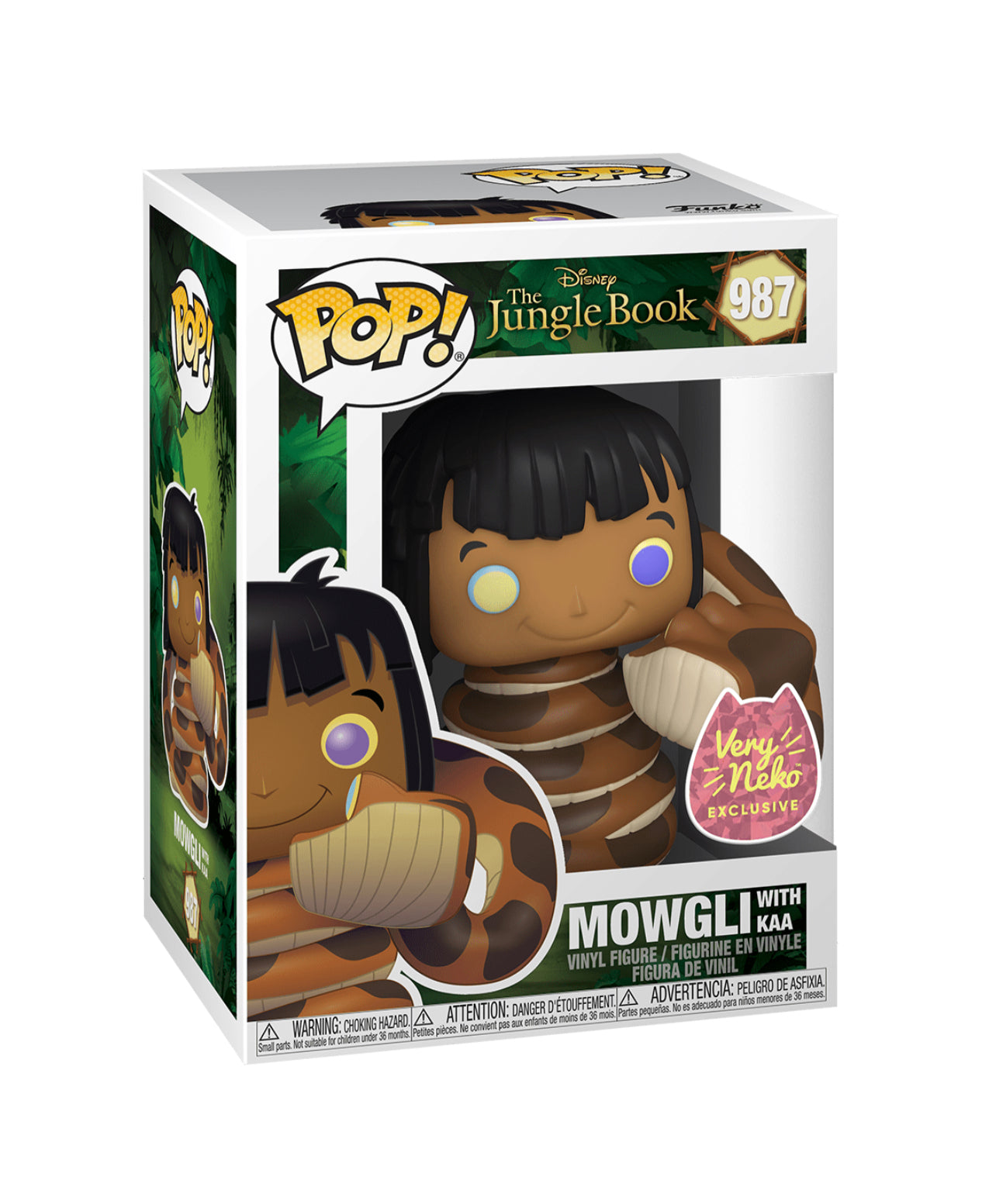 Disney The Jungle Book Mowgli with Kaa Pop! Vinyl Figure - Funko Pop Collectible Toy for Fans, Home Decor & Gift Idea