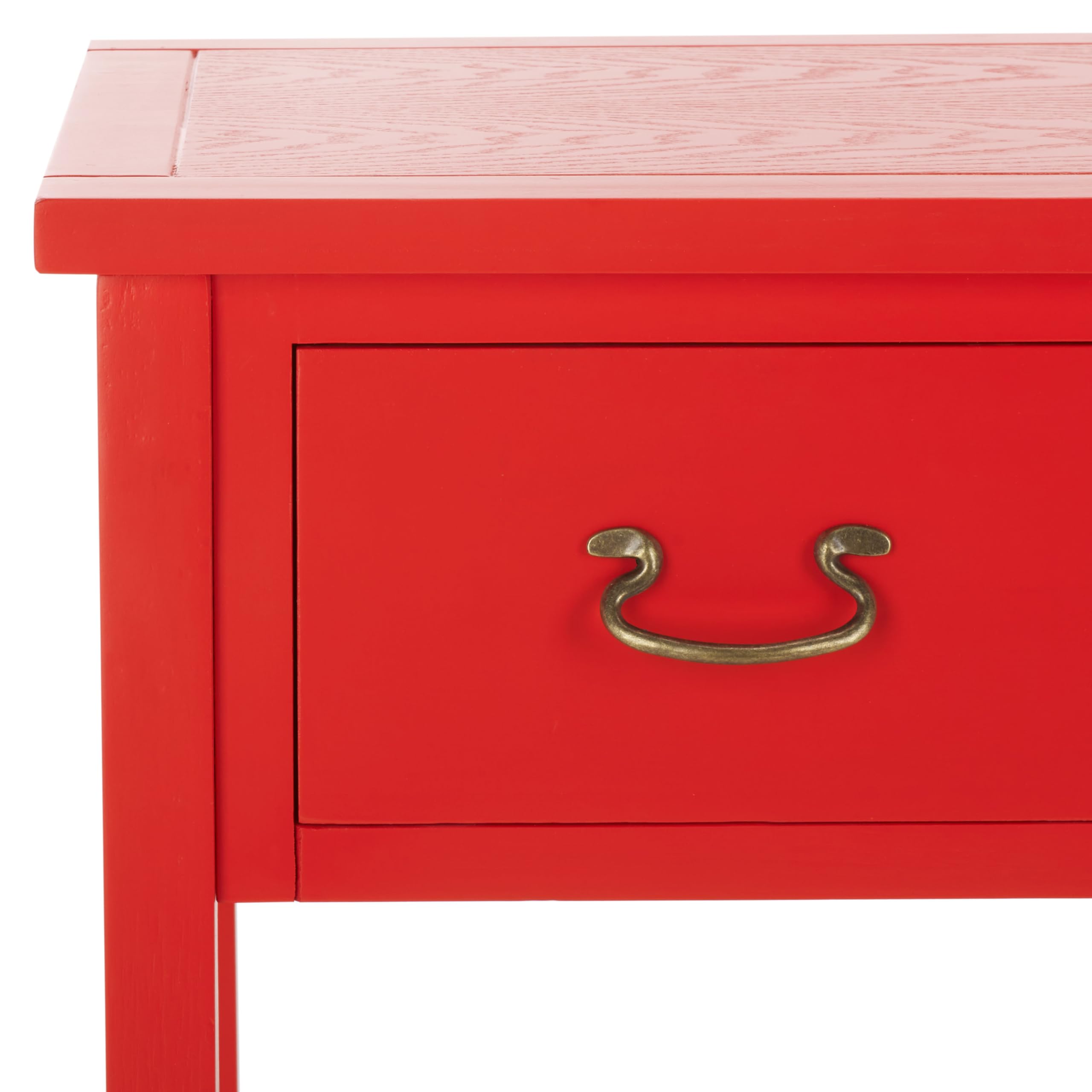 SAFAVIEH Cindy Farmhouse 3-Drawer Console Table - Rustic Red Entryway Table for Living Room, Hallway & Bedroom Decor