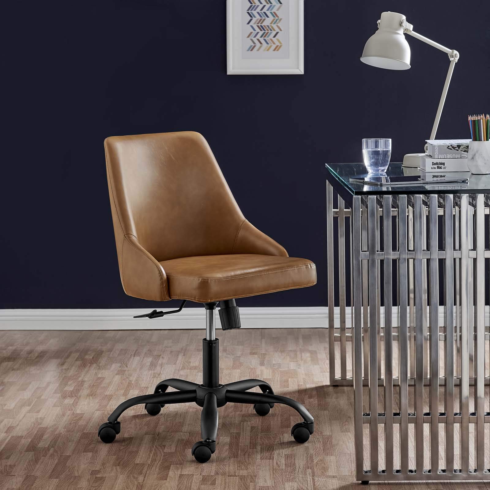 Modway Designate Modern Office Chairs - Black & Tan Ergonomic Desk Chair for Home & Office Use