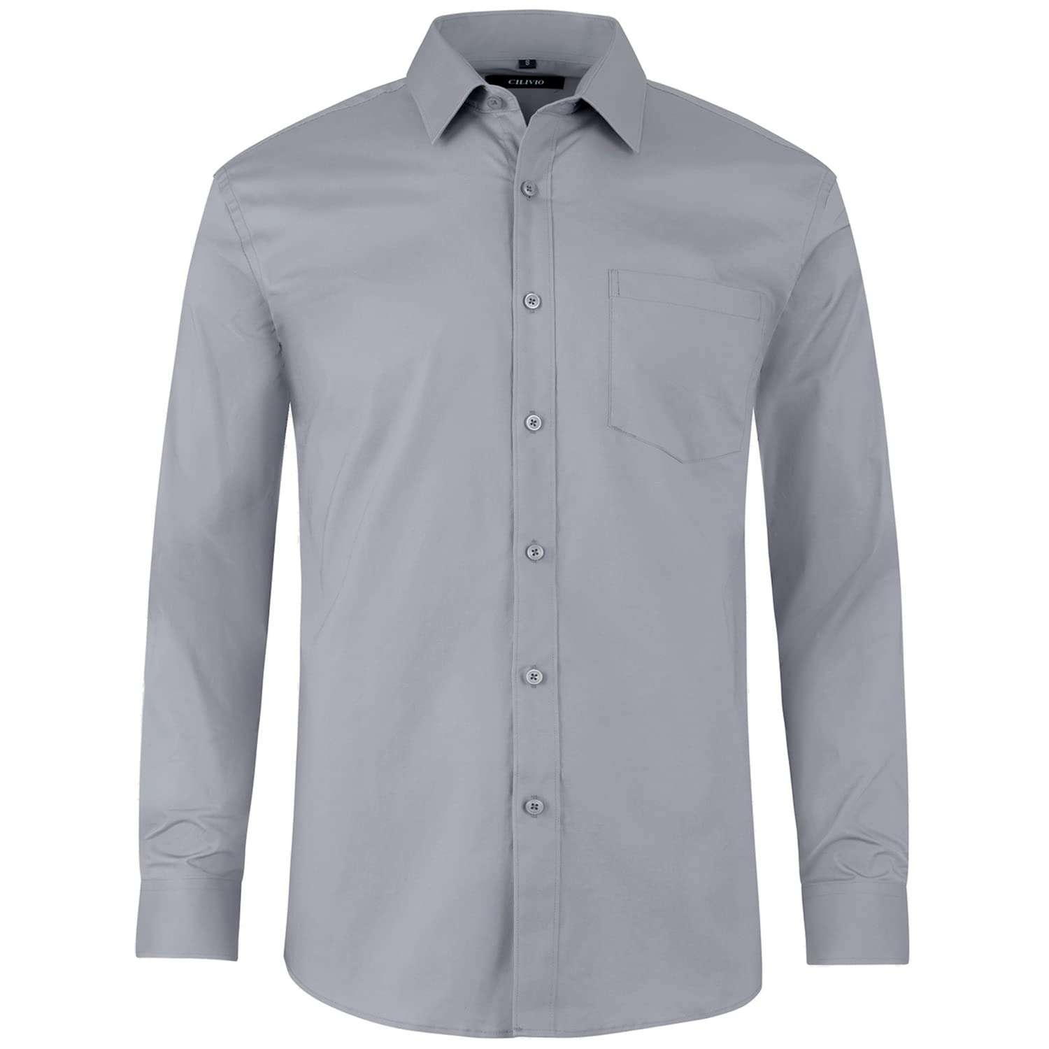 Men's Regular Fit Dress Shirt - Button Up Long Sleeve Stretch Business Casual Shirt for Office, Wedding & Formal Occasions | Wrinkle-Resistant Textured Fabric