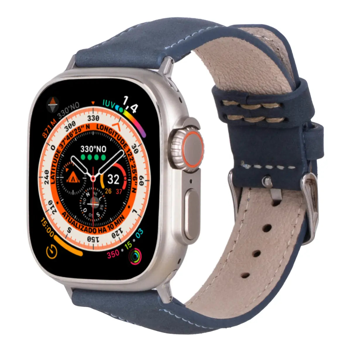 Vintage Blue Distressed Leather Apple Watch Band - Classic & Stylish Replacement Strap for Apple Watch Series 1-9, SE & Ultra - Perfect for Casual, Business & Everyday Wear