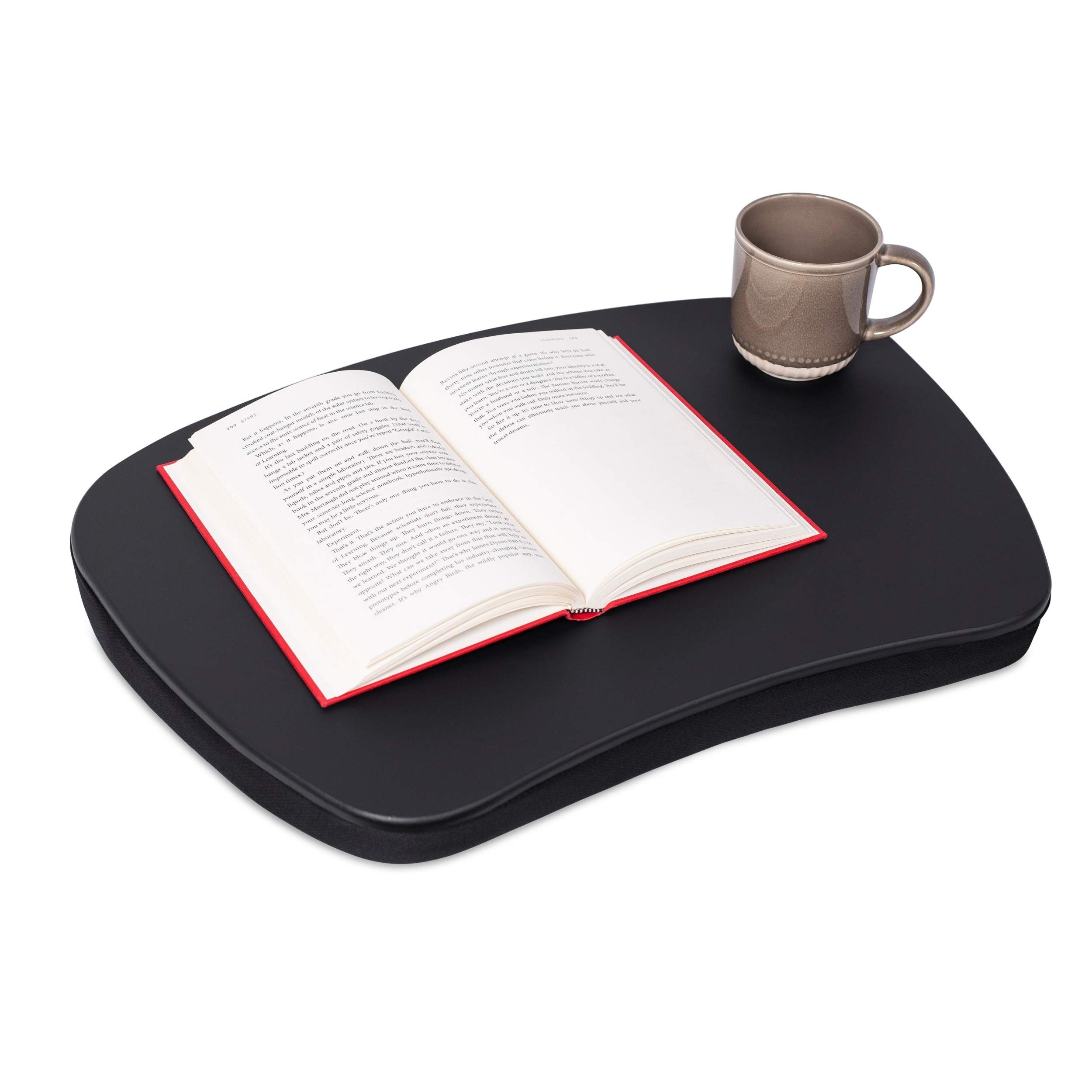 BIRDROCK HOME Oversized Lap Desk with Memory Foam Cushion - Portable Laptop Tray for Adults & Students - 17 Inch Laptop Tray with Ergonomic Wrist Rest - Home Office, Bed, Sofa & Travel Use - Matte Black