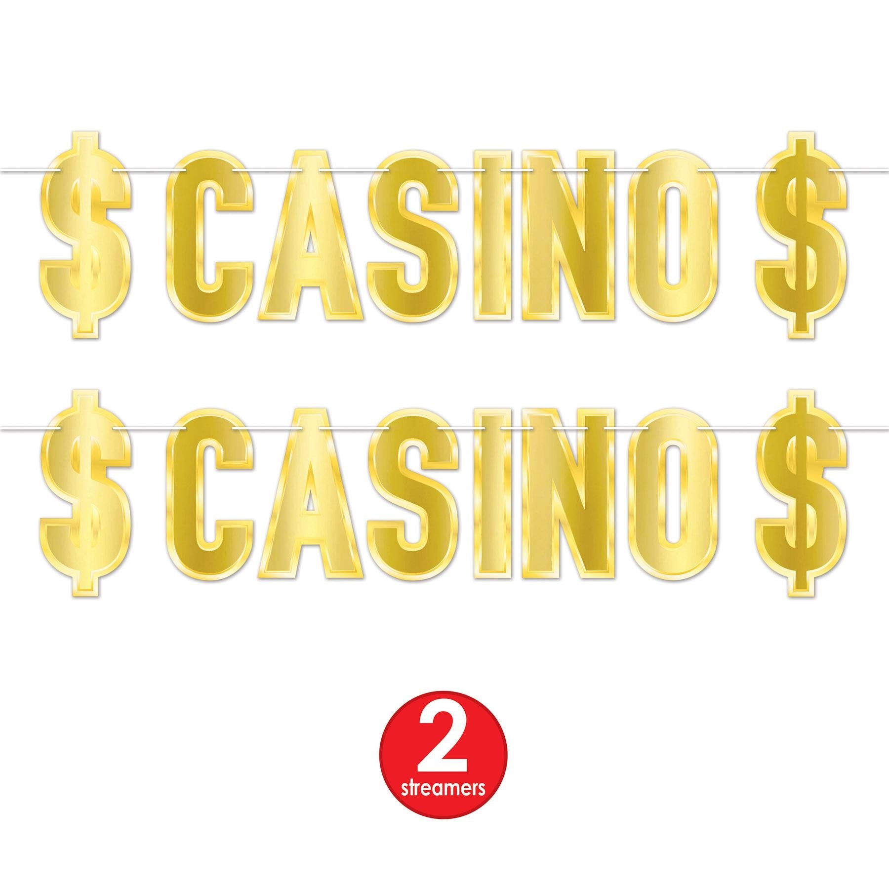 12 Pack Beistle Foil Casino Party Streamers - Gold & Silver Decorations for Casino Night, Birthday, Bachelorette Party & Special Events