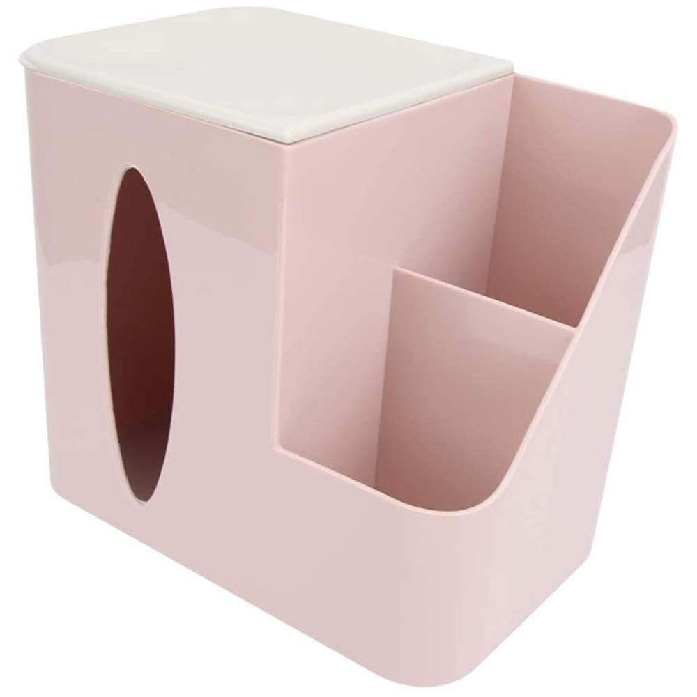 Multi-Function Plastic Tissue Box Holder with Phone Shelf - Home & Office Organizer for Tissues, Papers, Bags - Stylish Table Decor for Living Room, Bedroom, and Workspace