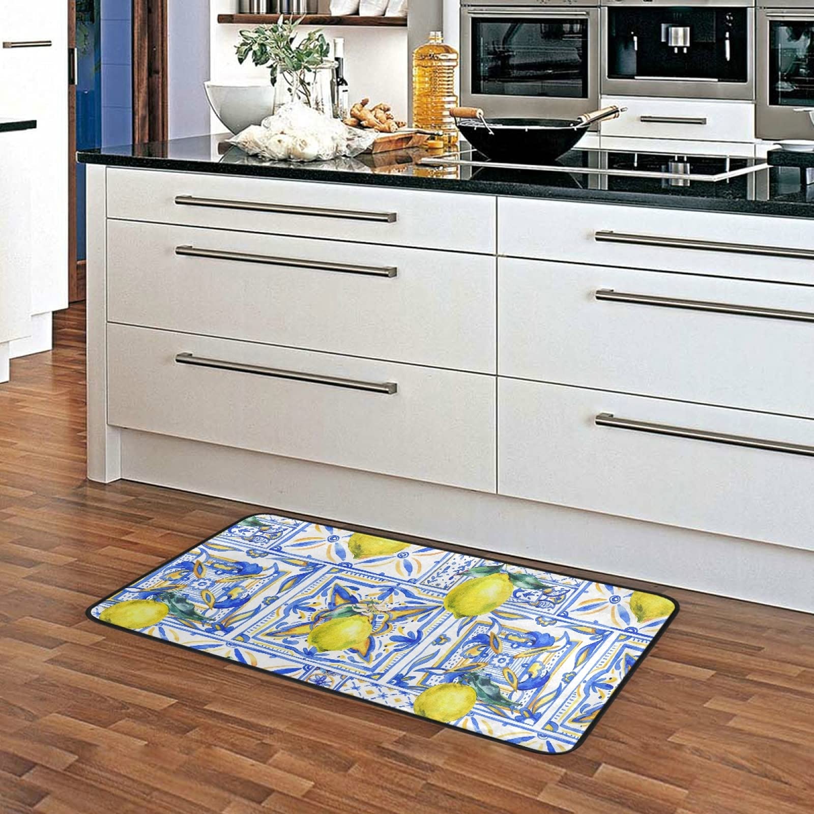 Premium Yellow Lemon Print Anti-Fatigue Kitchen Rug - 39