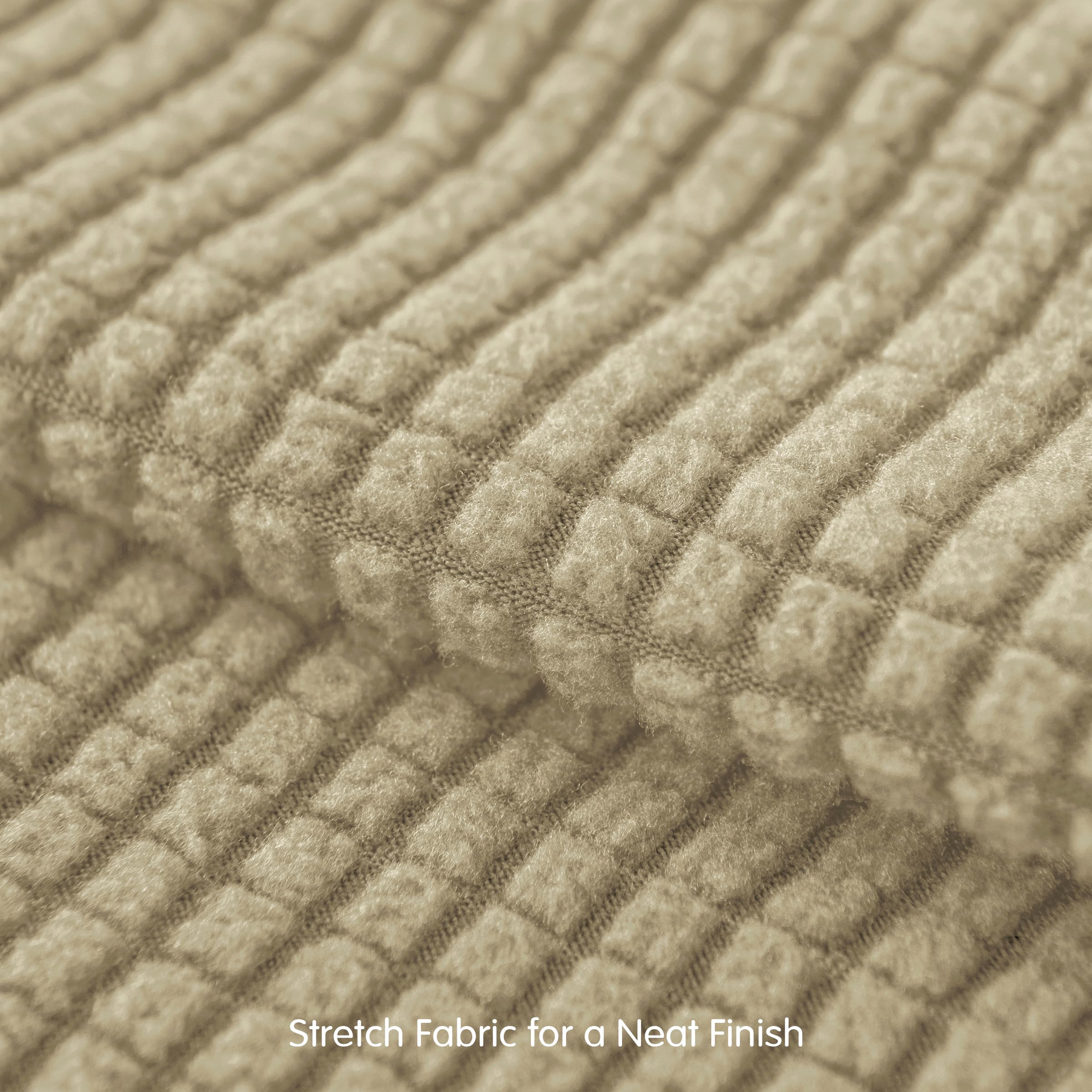 SUBRTEX Stretch Couch Cushion Covers - 2 Pack Elastic Spandex Slipcovers for Sofa, Loveseat, Chair & RV Seats - Sand Color Furniture Protector | Perfect for Home, Office & Travel Use