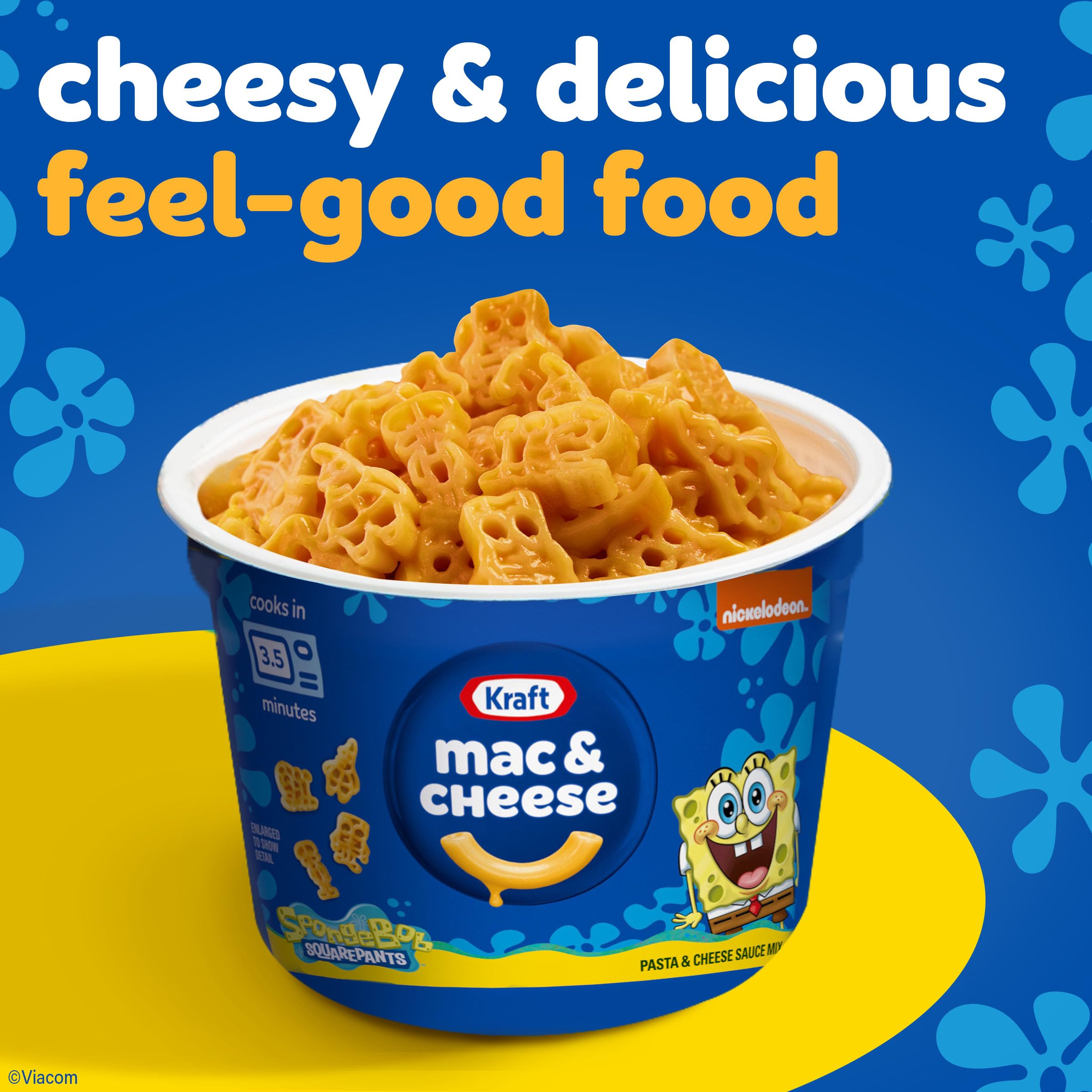 Kraft Macaroni & Cheese Spongebob Squarepants Shapes Pasta Dinner - 4 Pack (1.9 oz Cups) - Fun Kids Meal, Lunchbox & After-School Snack - Packaging May Vary