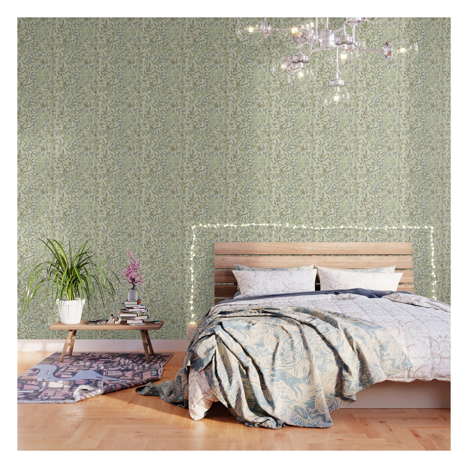 William Morris Fruit & Pomegranate Peel and Stick Wallpaper - Removable Self-Adhesive Wall Decal - 2' x 10' - Perfect for Bedroom, Nursery, Kitchen or Office Decor
