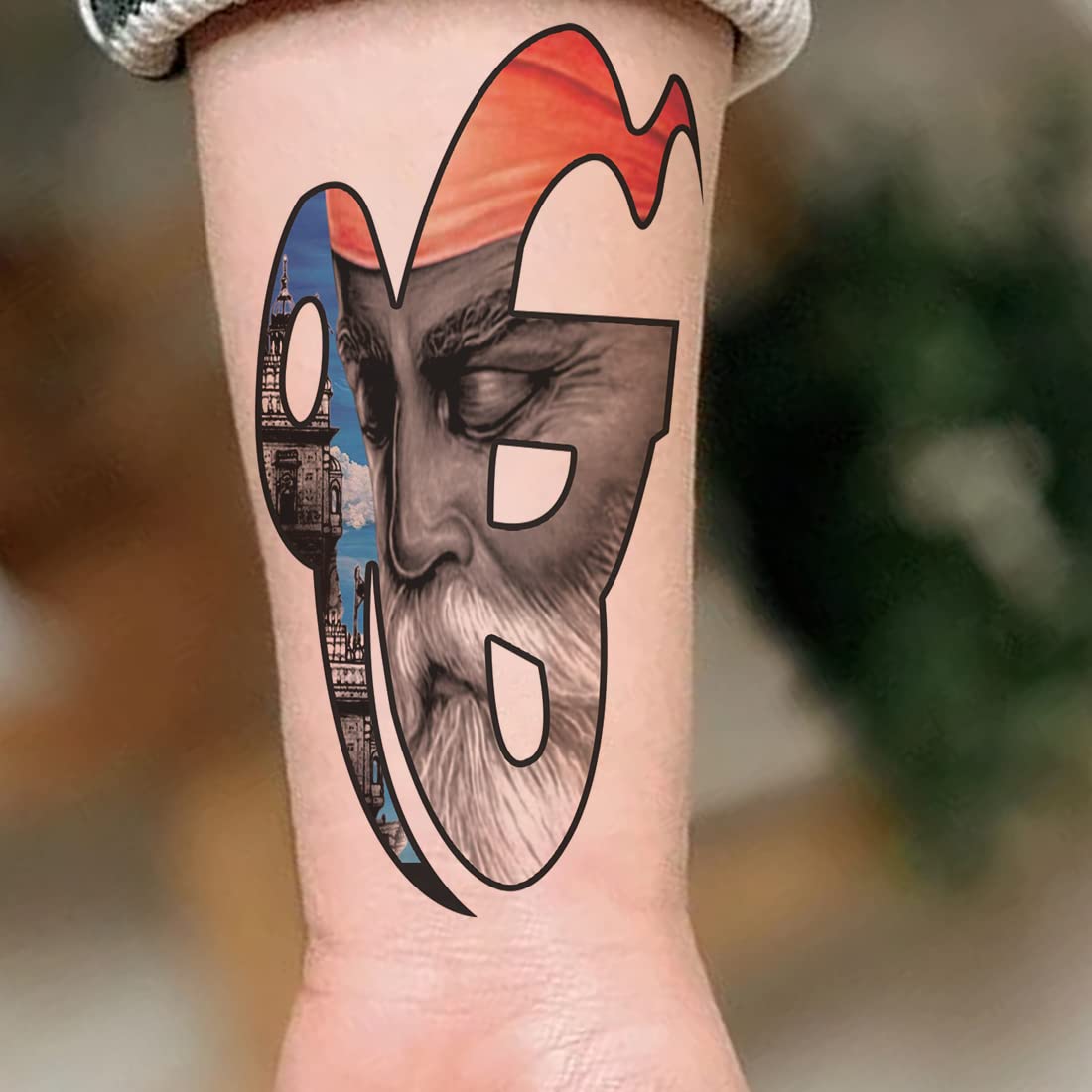 God Waheguru Temporary Tattoo - Waterproof Religious Body Art for Men & Women - Perfect for Festivals, Yoga, and Spiritual Events