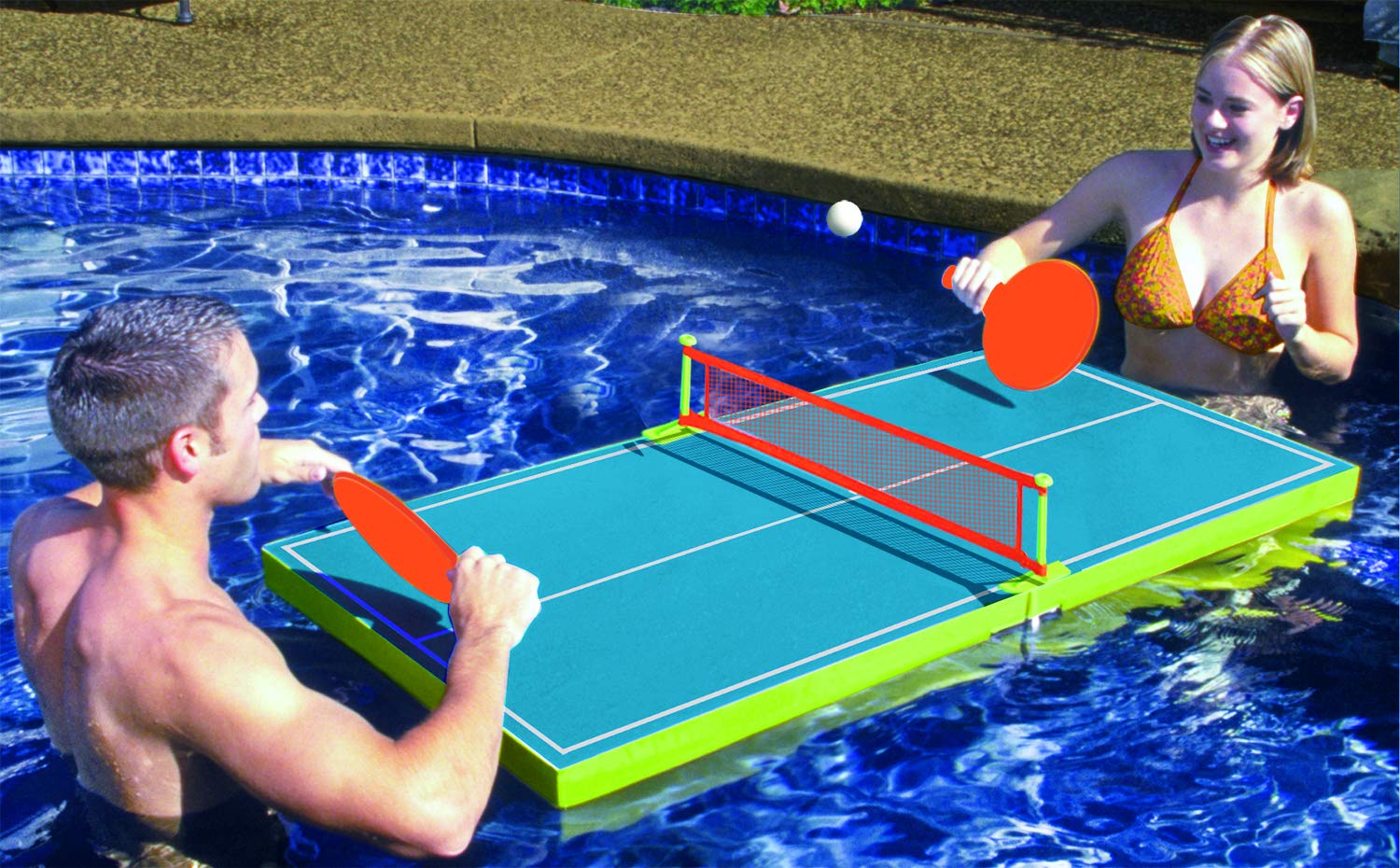 Poolmaster Floating Table Tennis Game Toy - Portable Waterproof Ping Pong Set for Pool, Lake & Beach Fun - Perfect for Outdoor Parties, Family Gatherings & Summer Activities