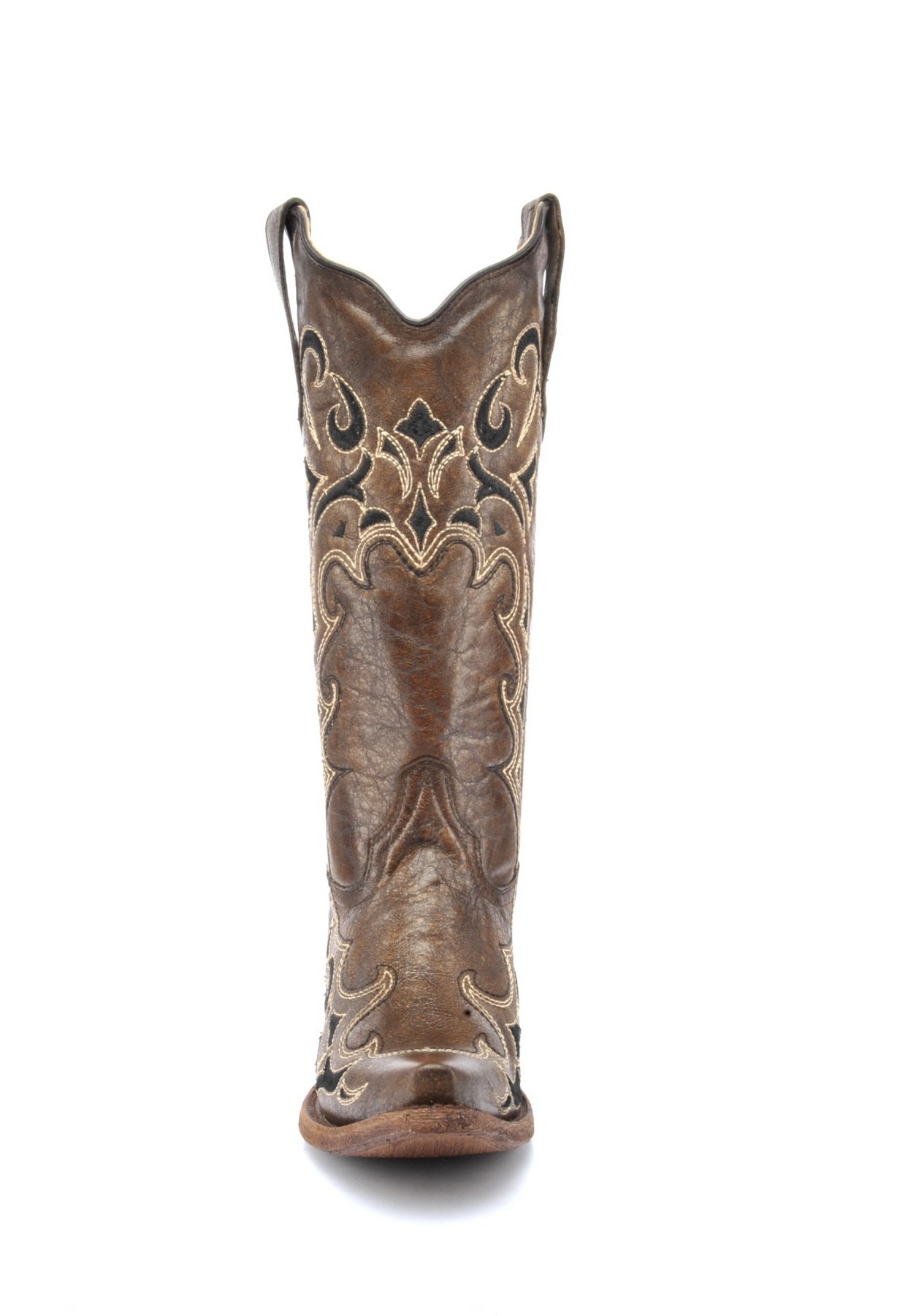 Women's Western Boots with Side Embroidery - Brown/Black Corral Boots for Cowgirl Style | Perfect for Rodeo, Country Dancing & Western Fashion