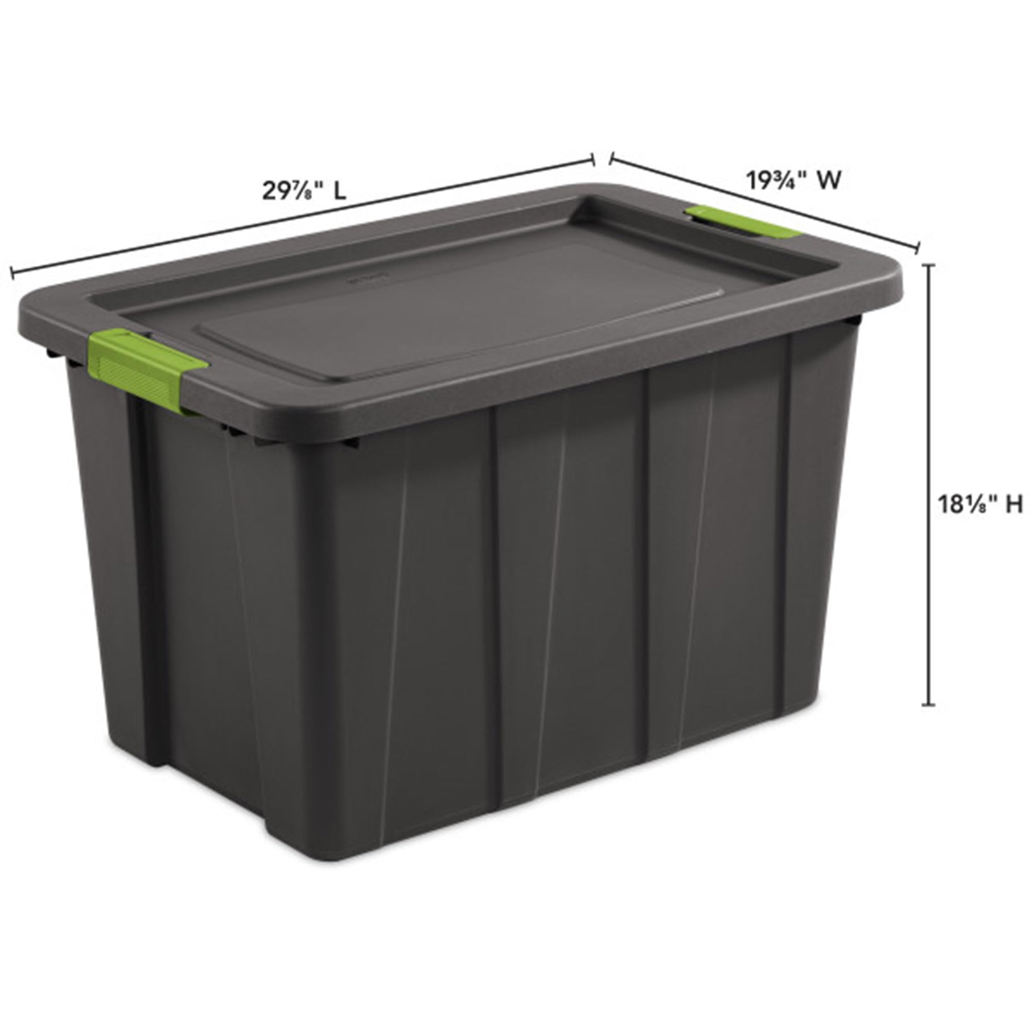 Sterilite 12-Pack 30 Gallon Heavy Duty Storage Bins with Lids - Durable Tuff1 Totes in Flat Gray for Home Organization, Garage Storage & Moving Supplies