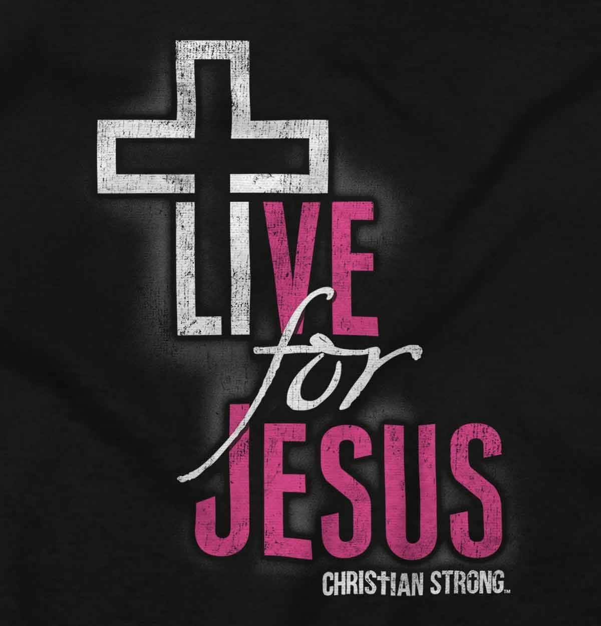Christian Strong Live for Jesus Religious Faith Hoodie Sweatshirt for Women & Men - Comfortable Unisex Pullover for Church, Bible Study & Daily Worship