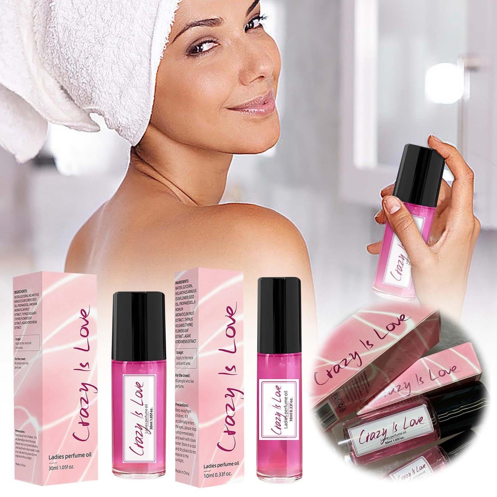 Long-lasting Women's Roller Perfume for Body & Hair - Fresh Fragrance Pheromone Perfume, Portable Travel Size for Dating, Work & Outdoor Activities (Small + Large Options)
